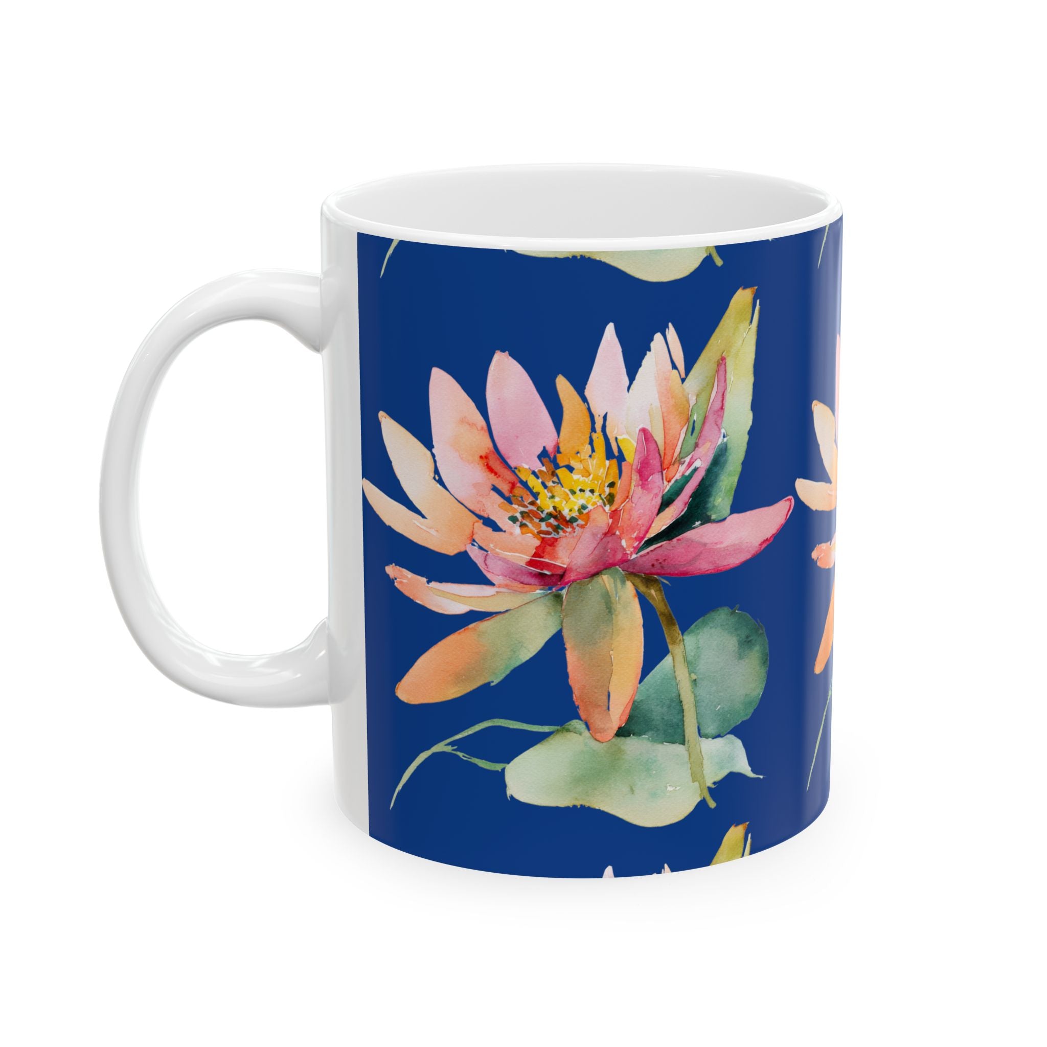 Waterlily Ceramic Coffee Mug – Floral Waterlily 11oz & 15oz Tea Cup