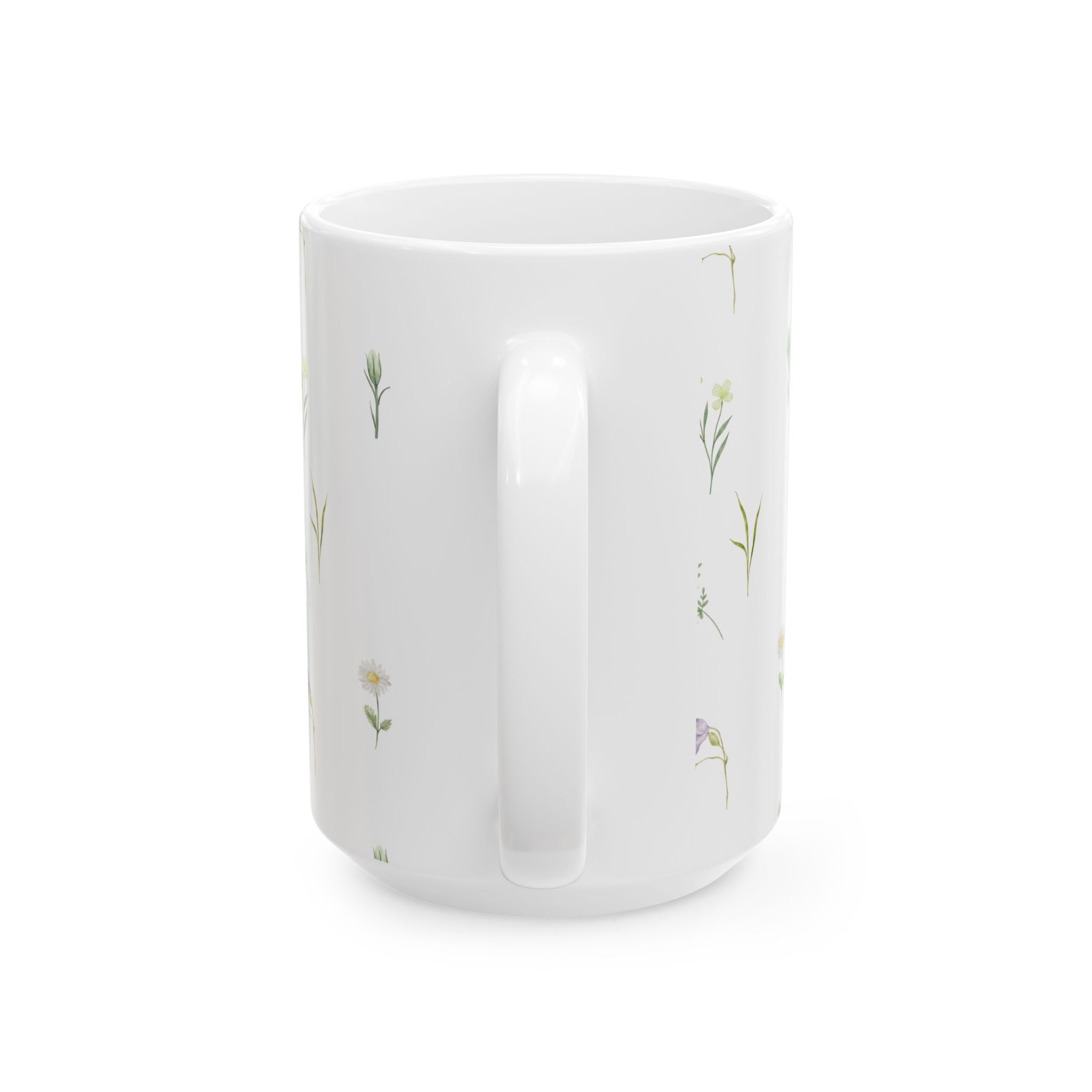 Floral Herbfield Ceramic Mug — Delicate Wildflower Pattern (11oz & 15oz)