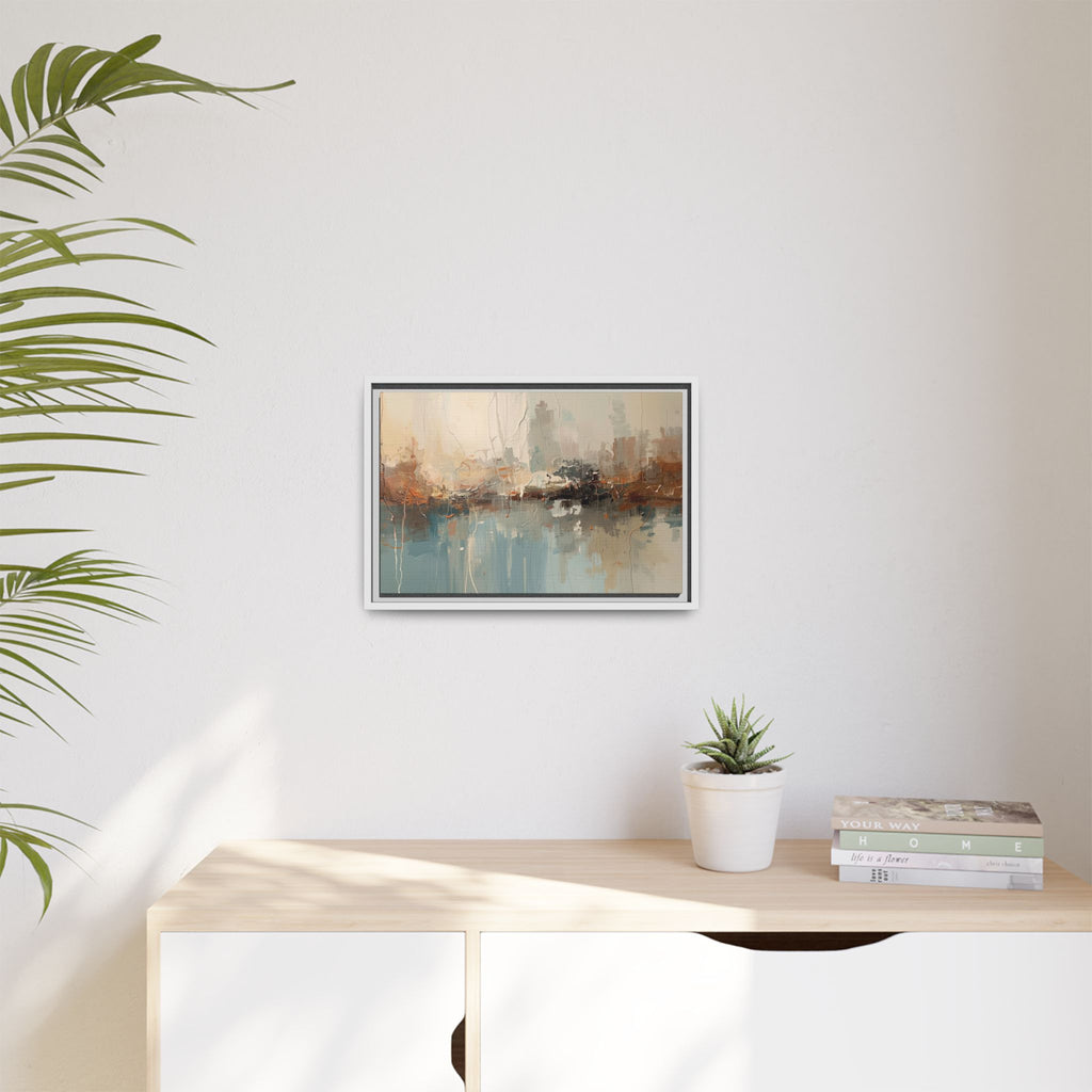 Serene Watercolour Abstract Canvas Print – Matte Framed Wall Art