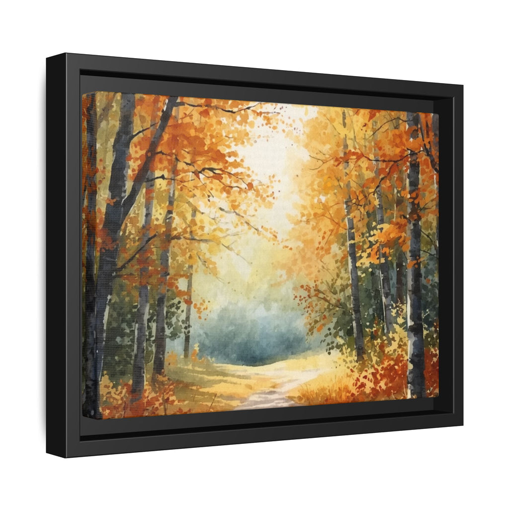 Autumn Forest Framed Canvas Wall Art — Matte Multi-Color