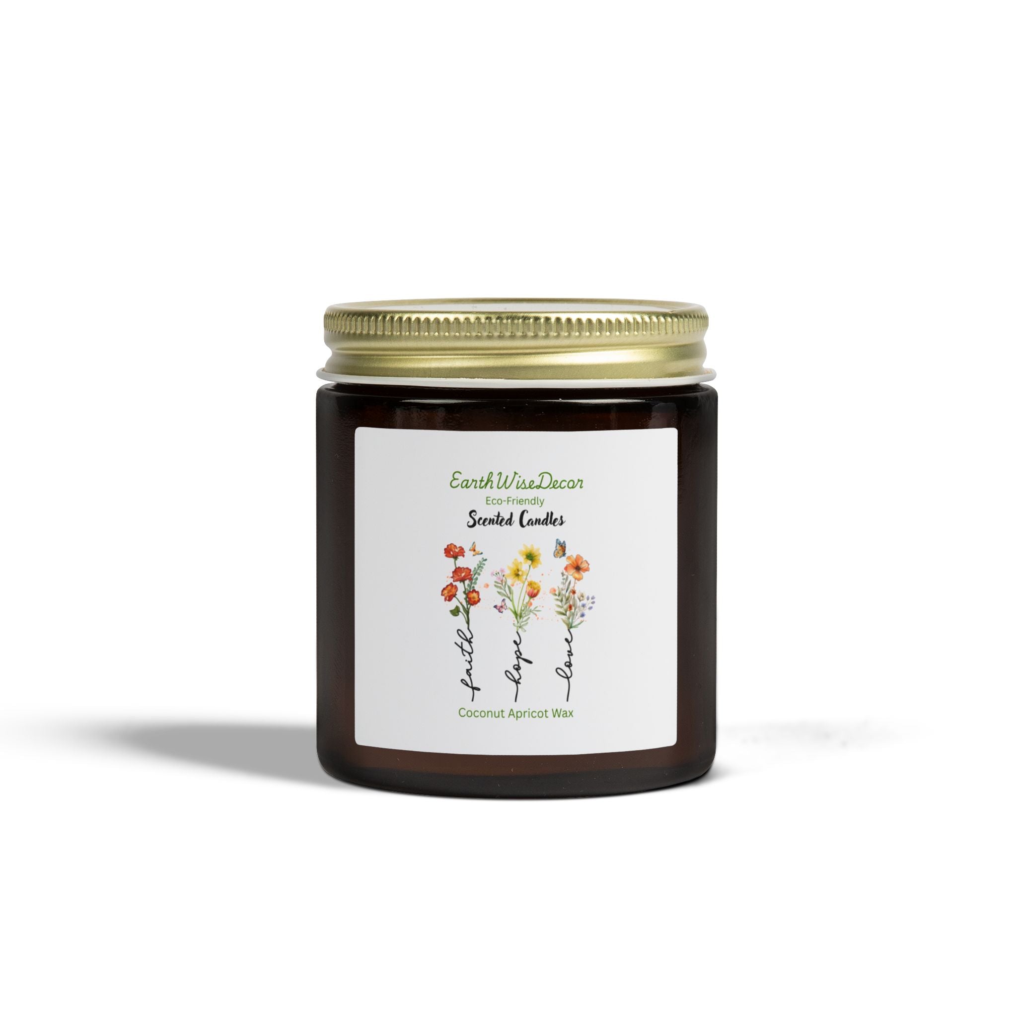 Floral Motivational Coconut Apricot Candle (4oz & 9oz)