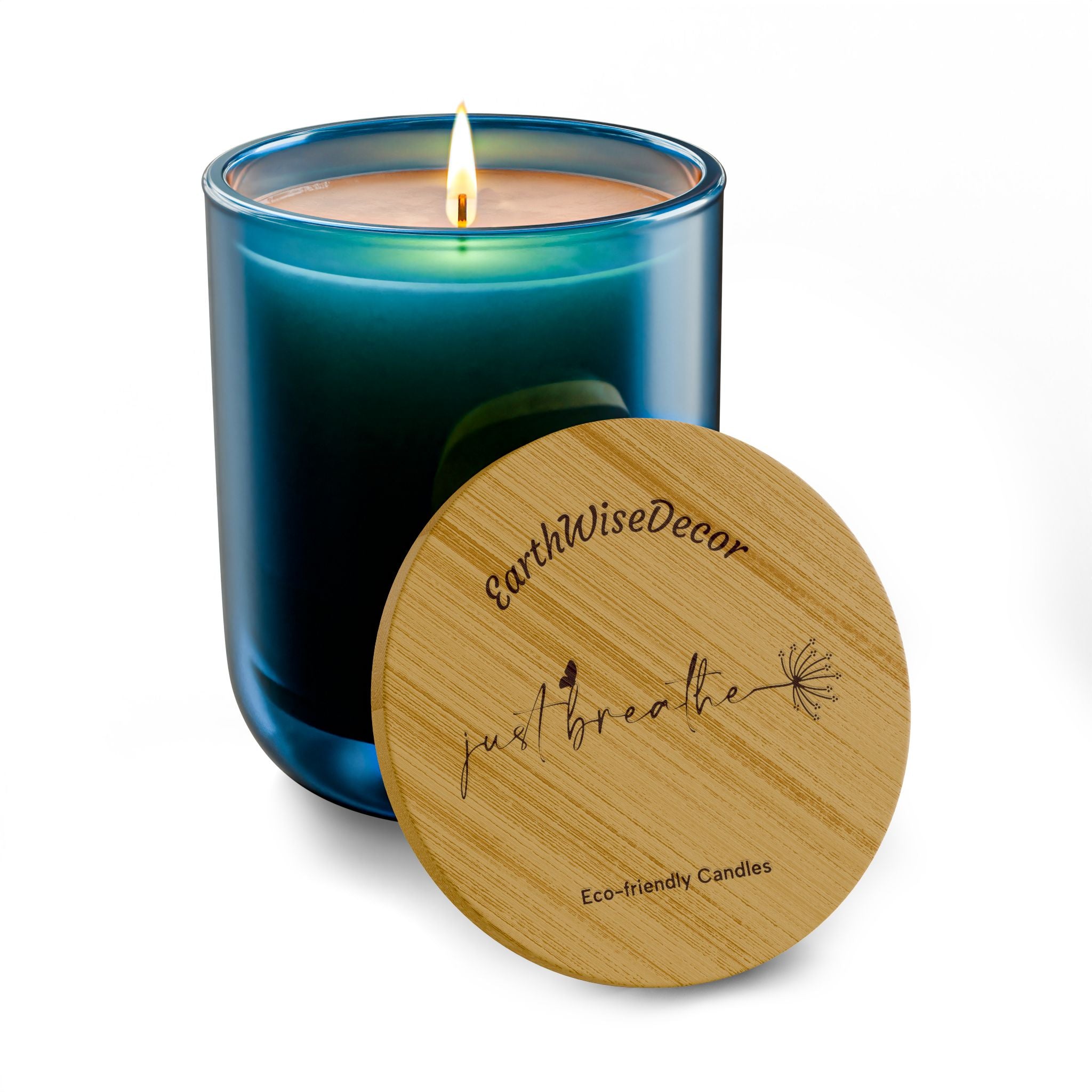Just Breathe Engraved Soy Candle — 14oz Scented Eco-Friendly