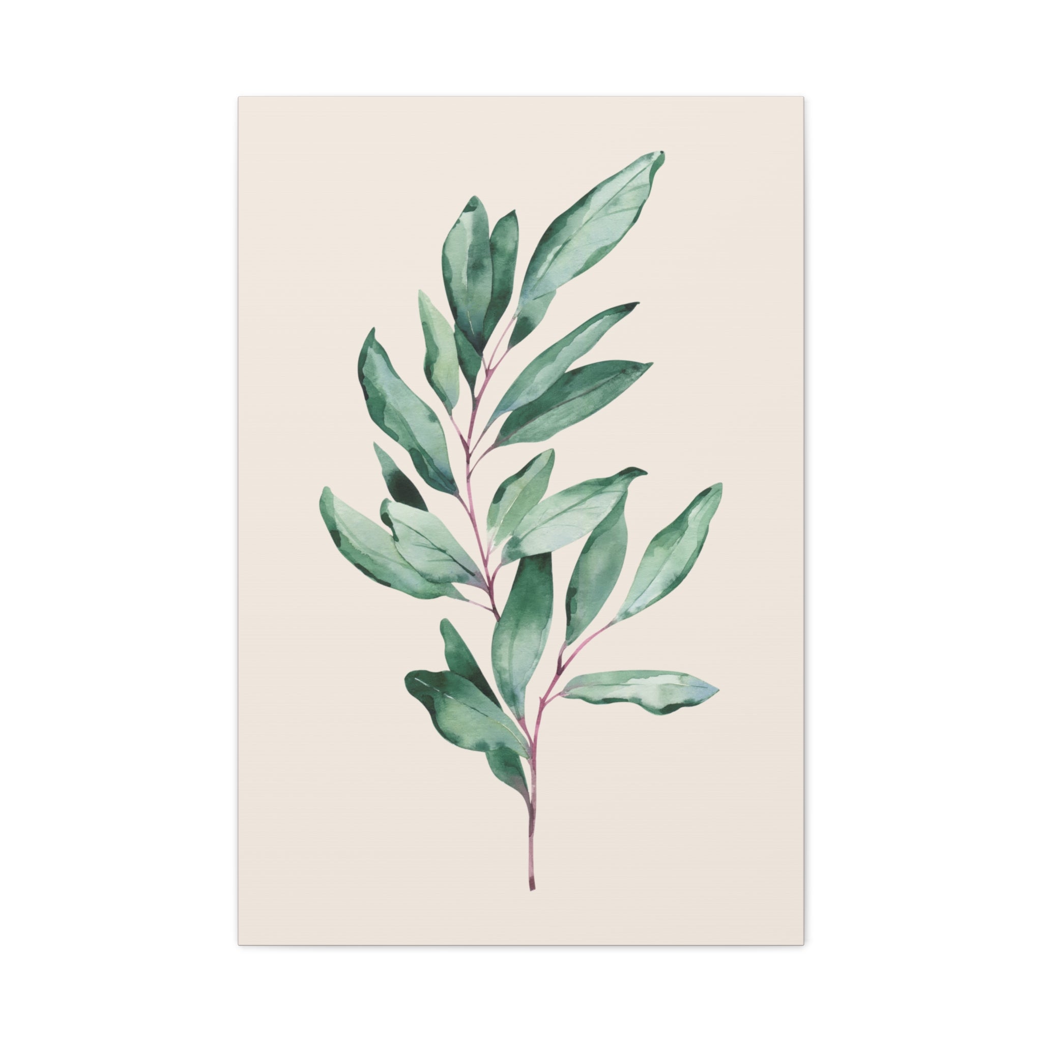 Eucalyptus Watercolor Canvas Wall Art — Matte Stretched 1.25"