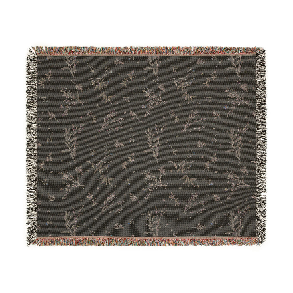 Floral Woven Blanket — Reversible Vintage Botanical Throw for Living Room & Bedroom