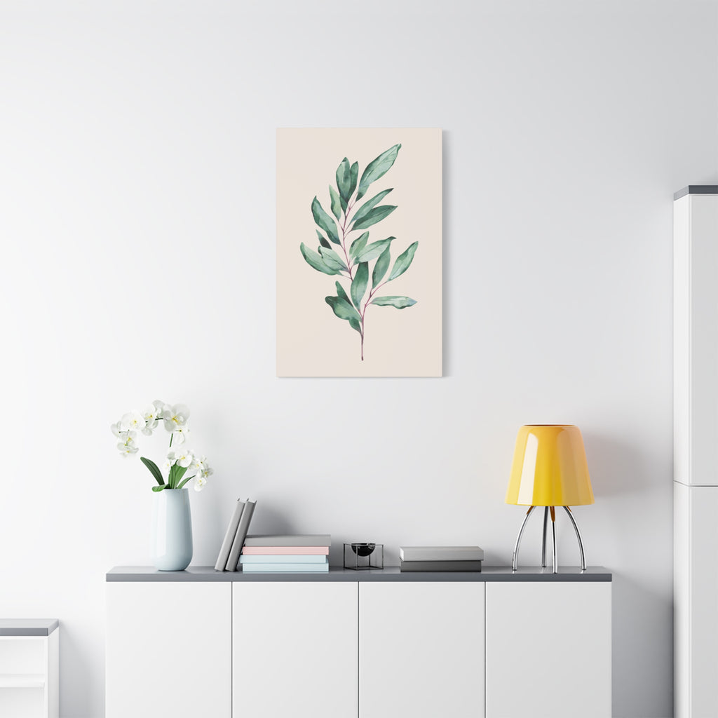 Eucalyptus Watercolor Canvas Wall Art — Matte Stretched 1.25"