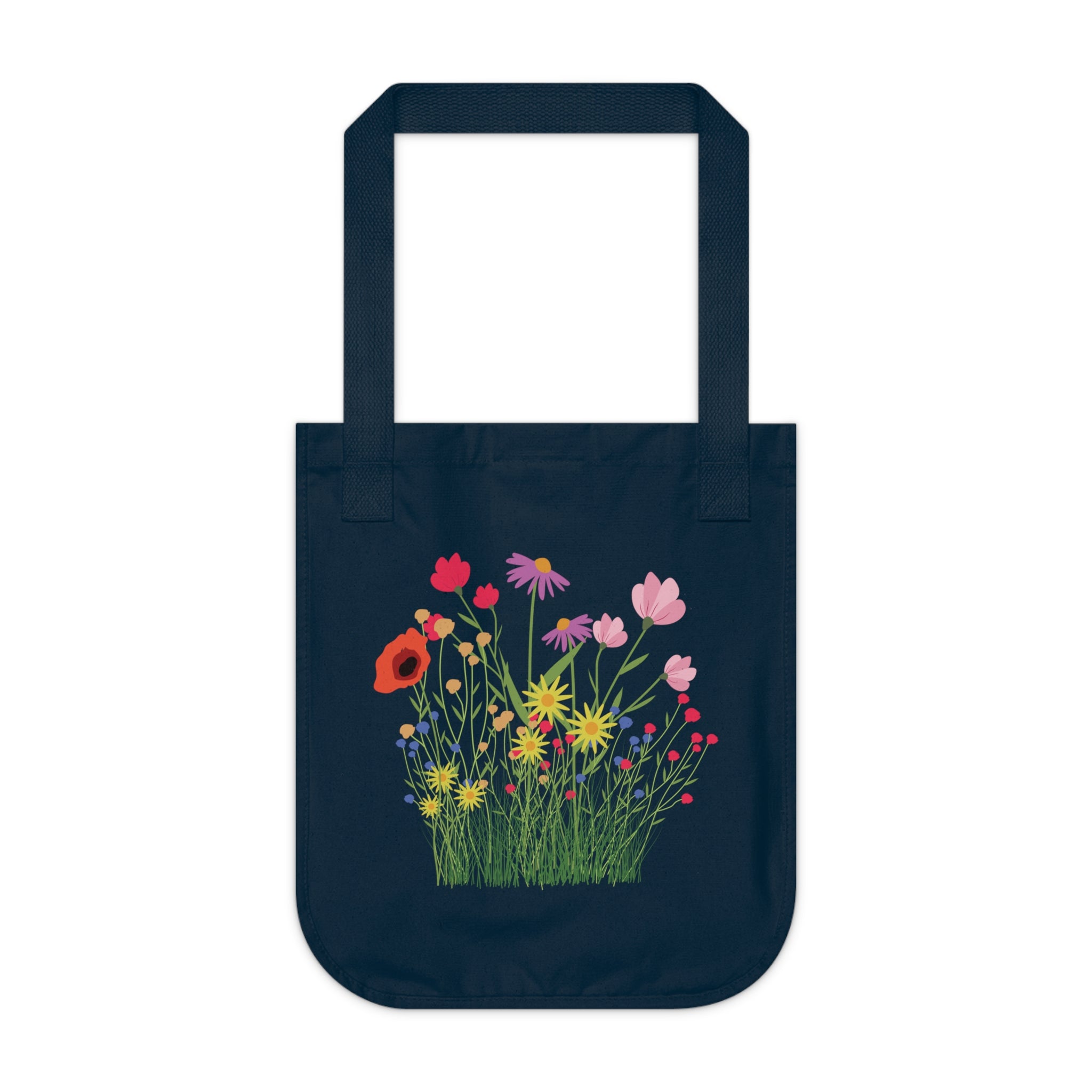 Canvas Tote Bag — Wildflower Garden Floral Print Organic Market Tote