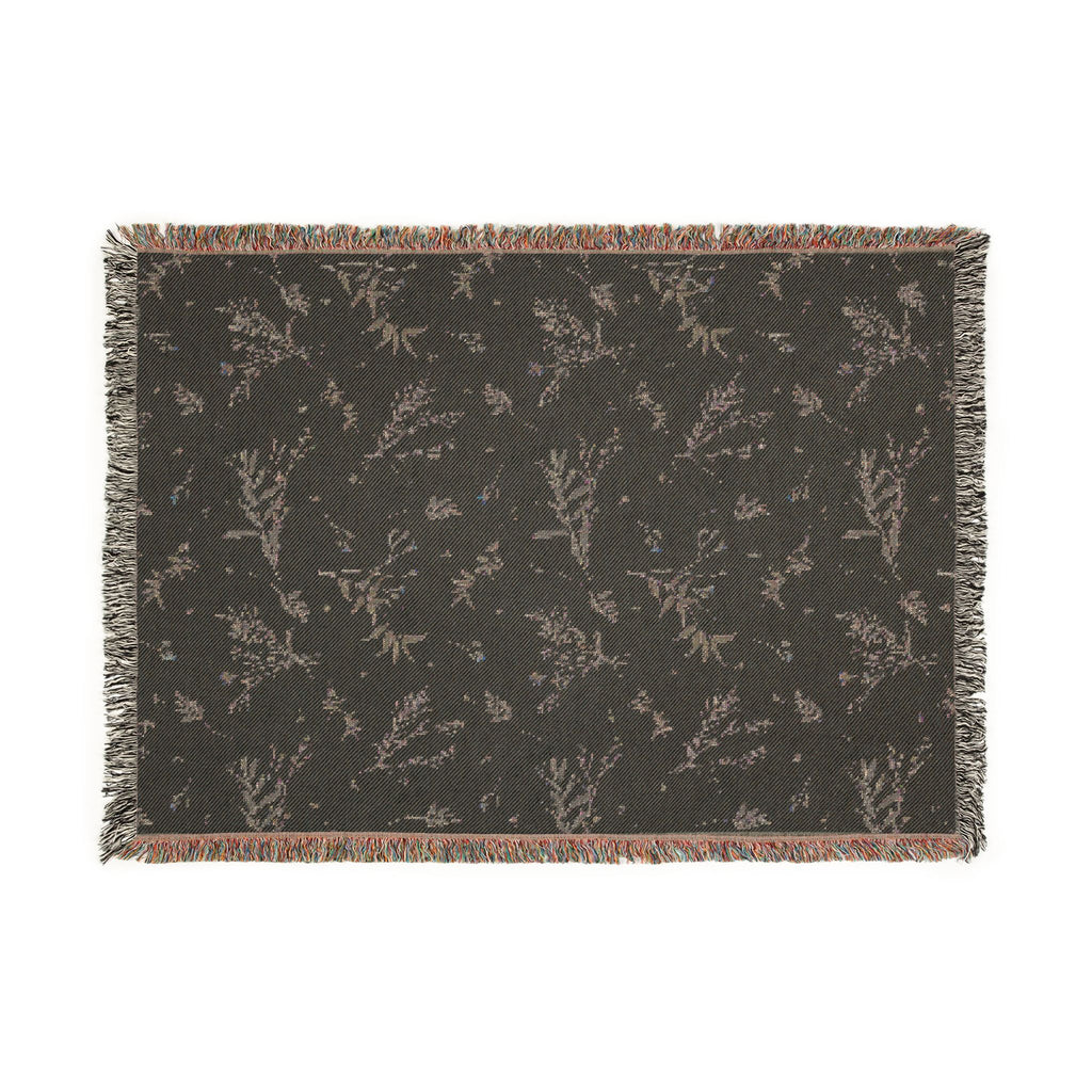 Floral Woven Blanket — Reversible Vintage Botanical Throw for Living Room & Bedroom