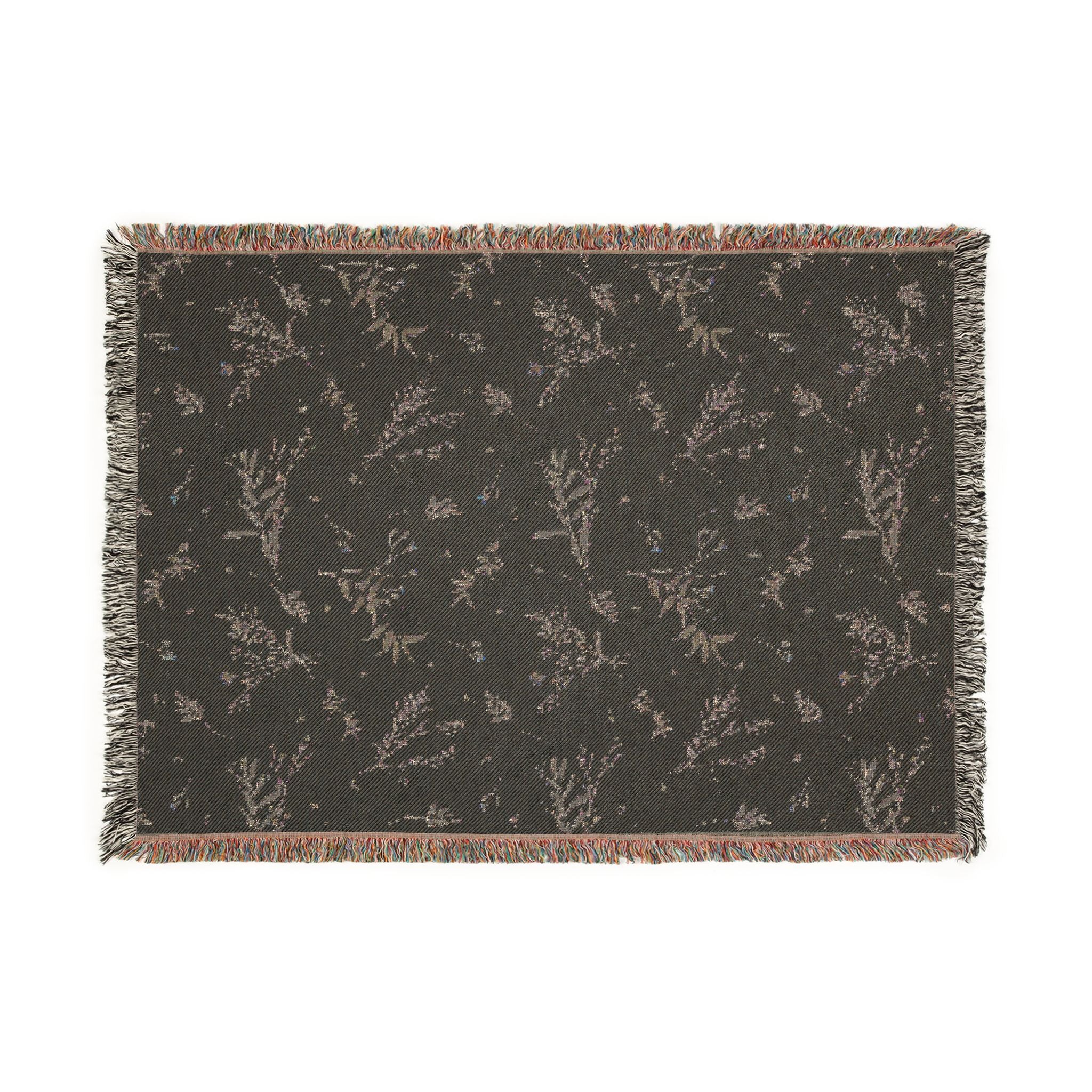 Floral Woven Blanket — Reversible Vintage Botanical Throw for Living Room & Bedroom