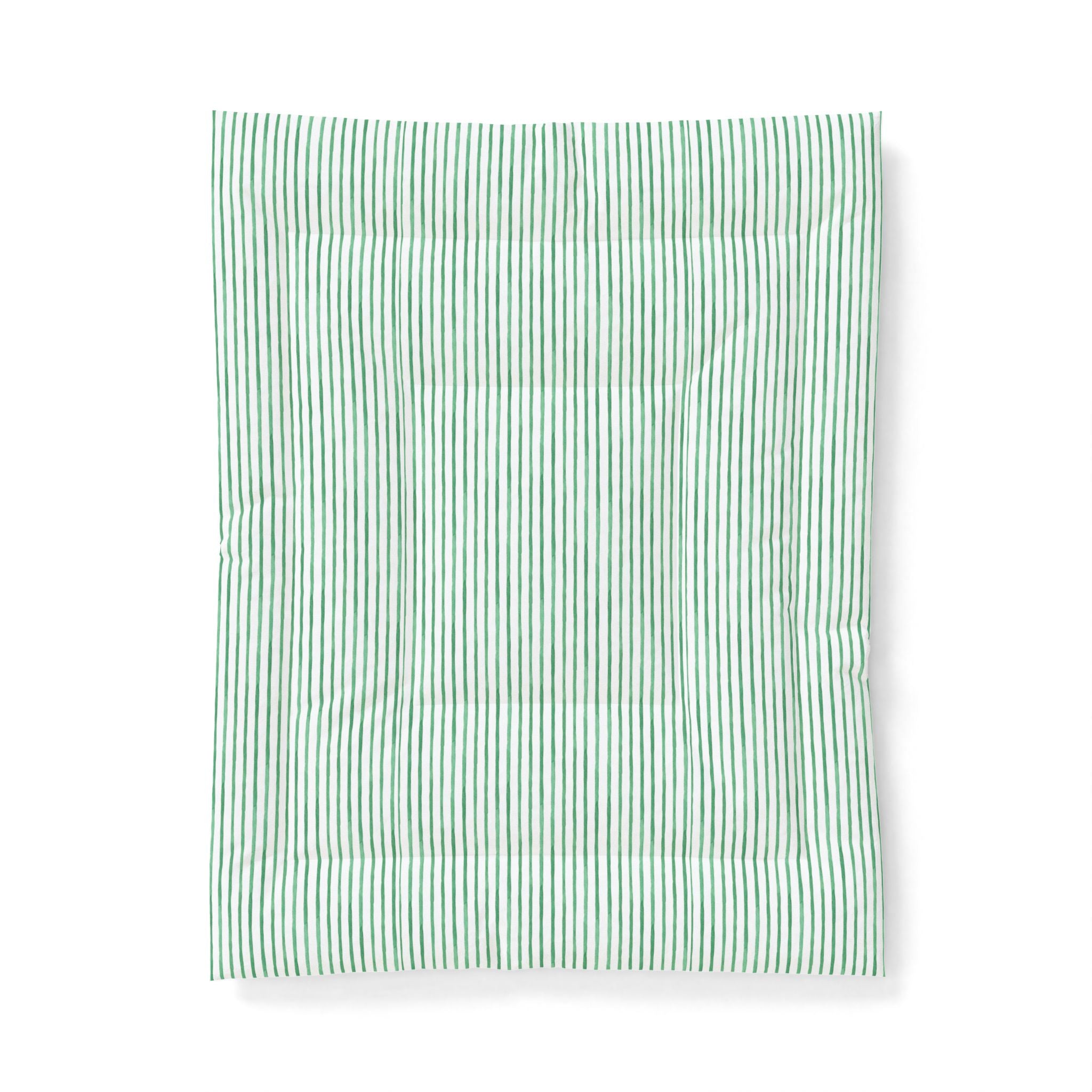Mint Green Striped Cotton Comforter — Lightweight Quilted Bedspread