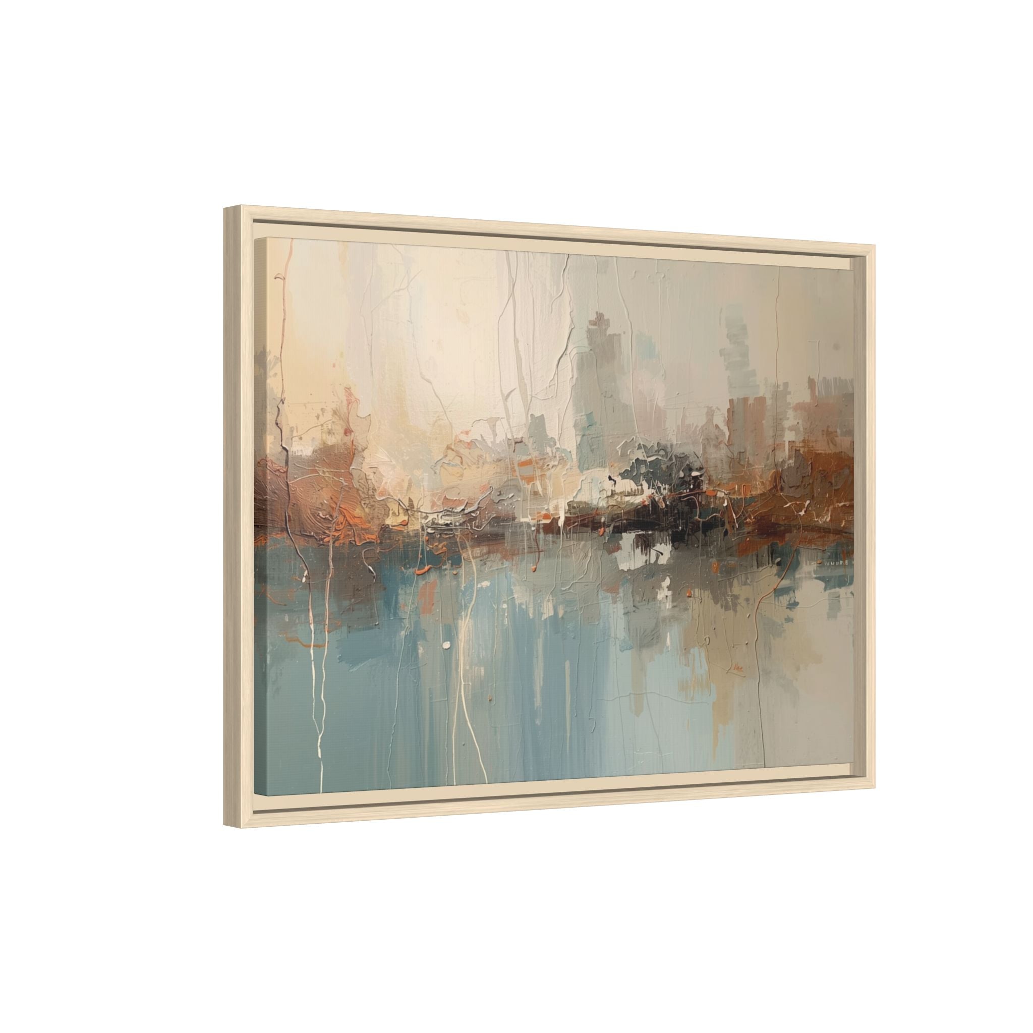 Serene Watercolour Abstract Canvas Print – Matte Framed Wall Art