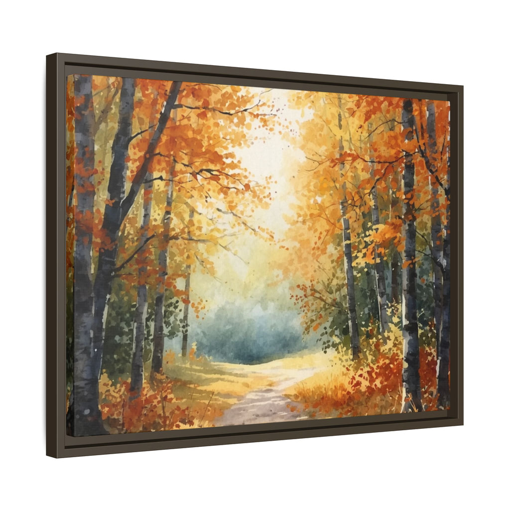 Autumn Forest Framed Canvas Wall Art — Matte Multi-Color