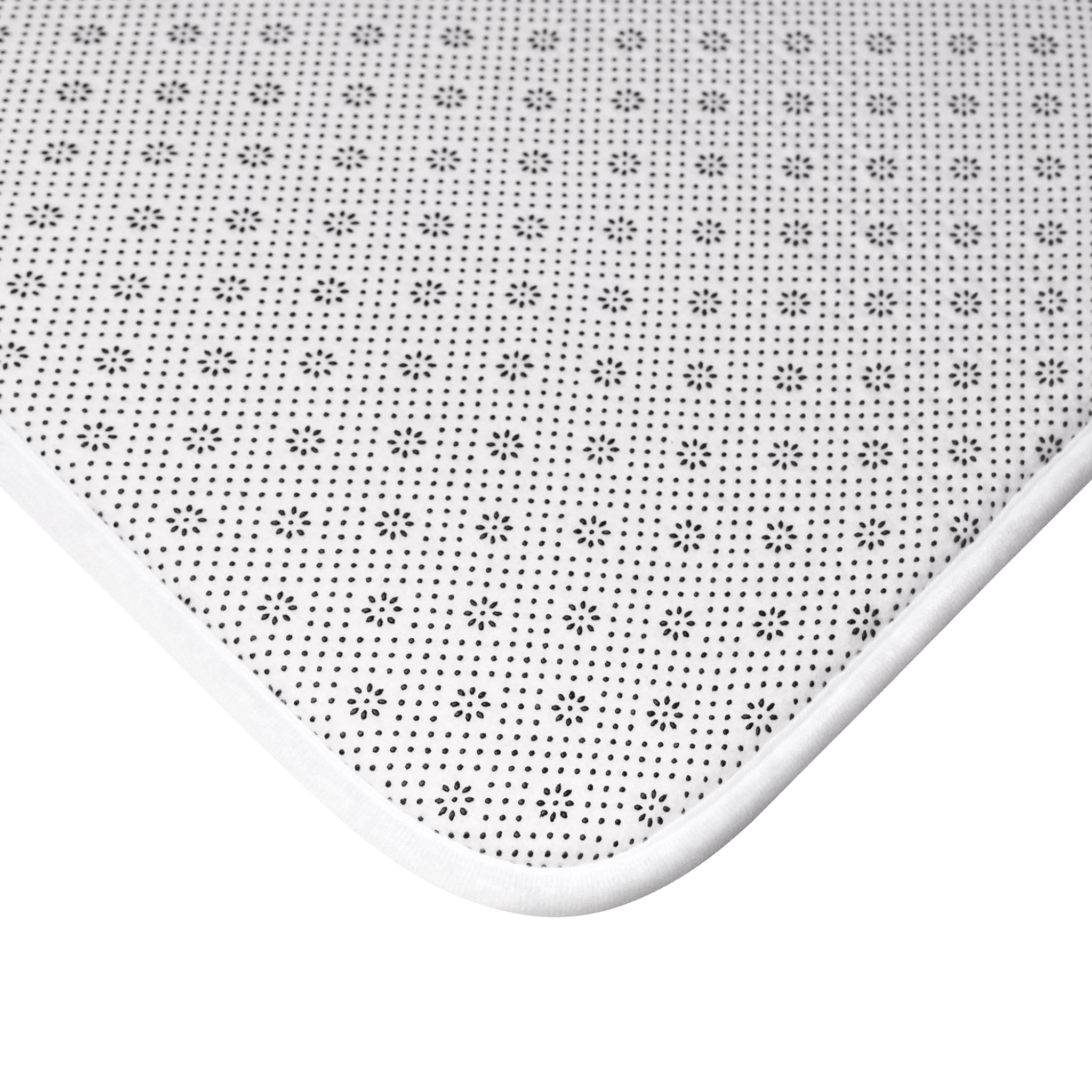 Floral Gray Bath Mat — Soft Watercolor Orchid Pattern for Bathroom Decor