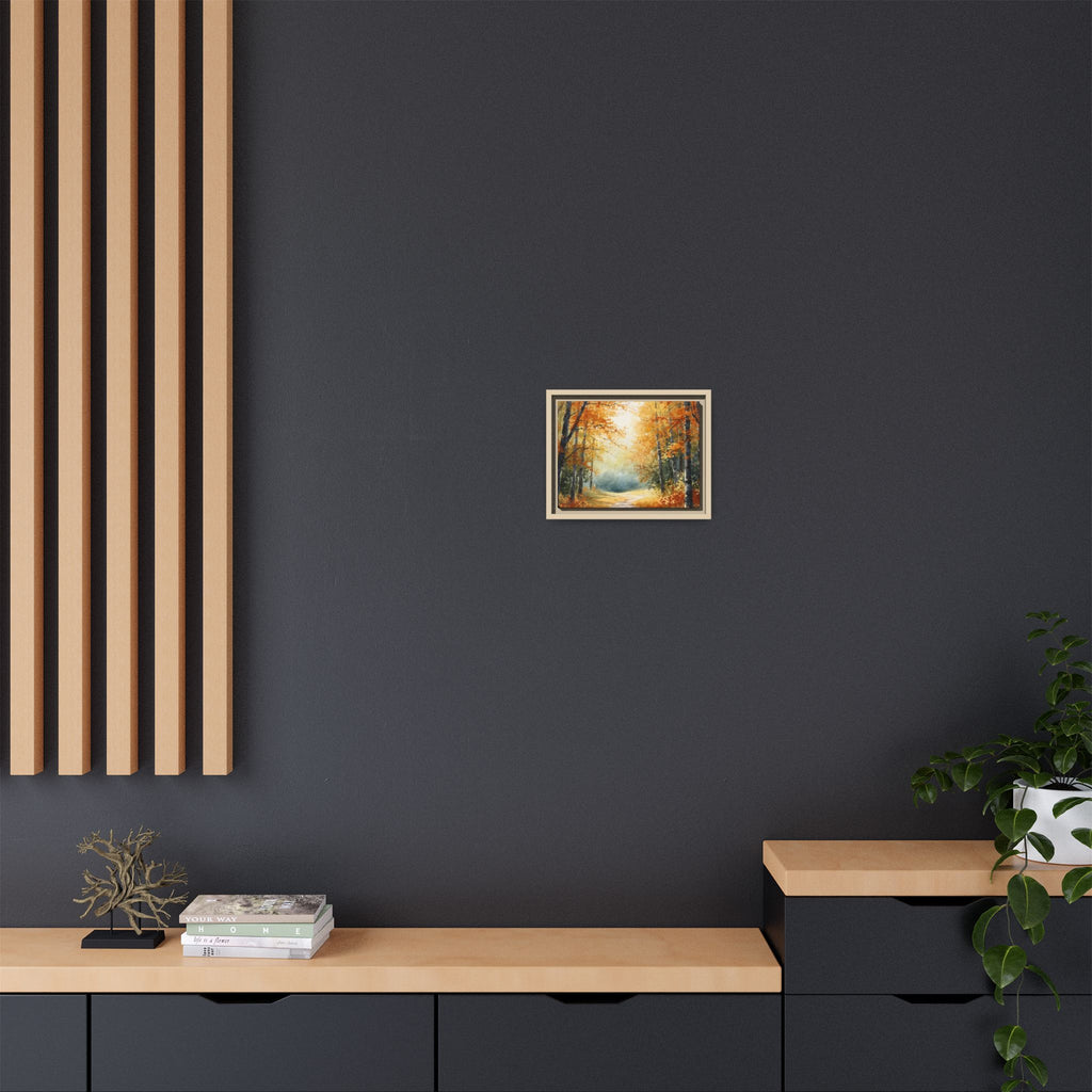Autumn Forest Framed Canvas Wall Art — Matte Multi-Color