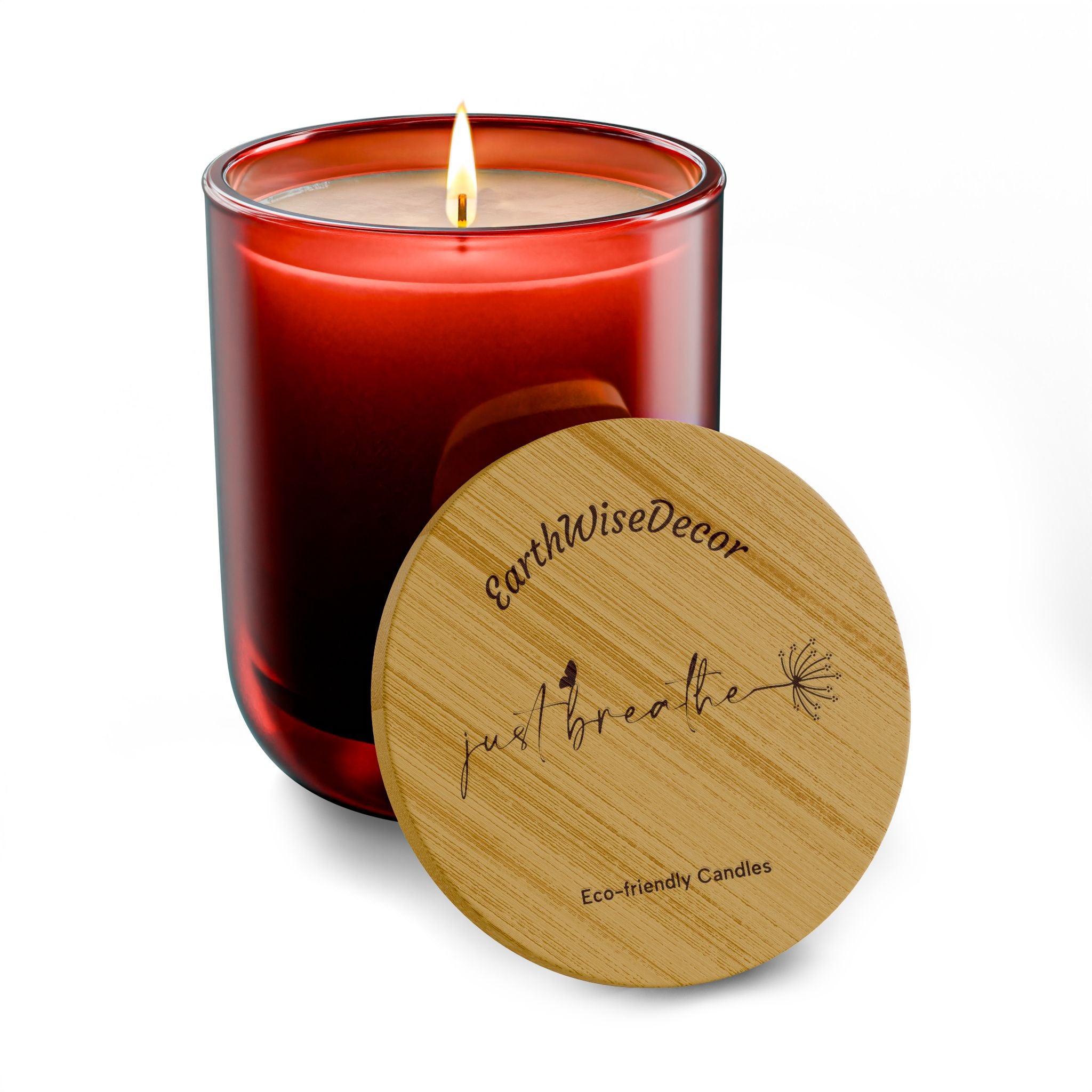 Just Breathe Engraved Soy Candle — 14oz Scented Eco-Friendly