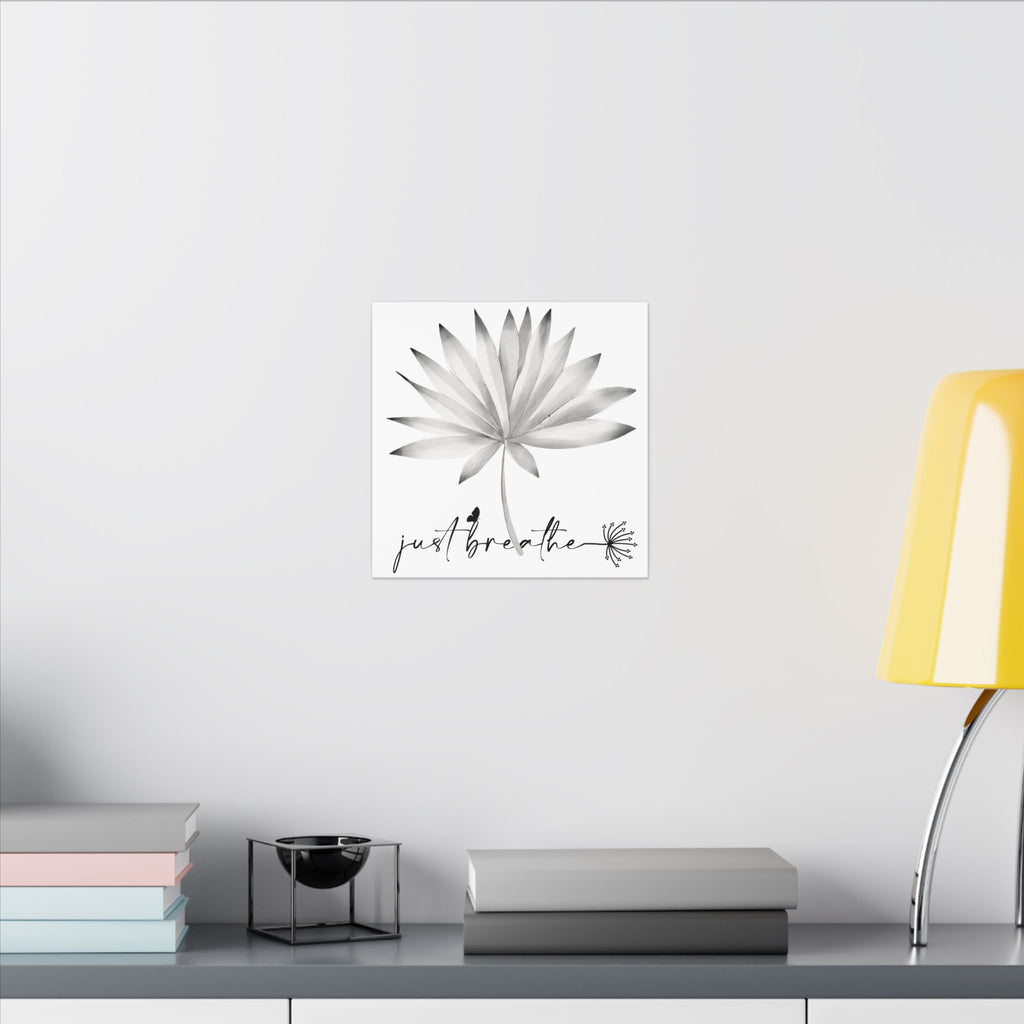 Just Breathe Wall Art Canvas — Minimalist Botanical Matte Print