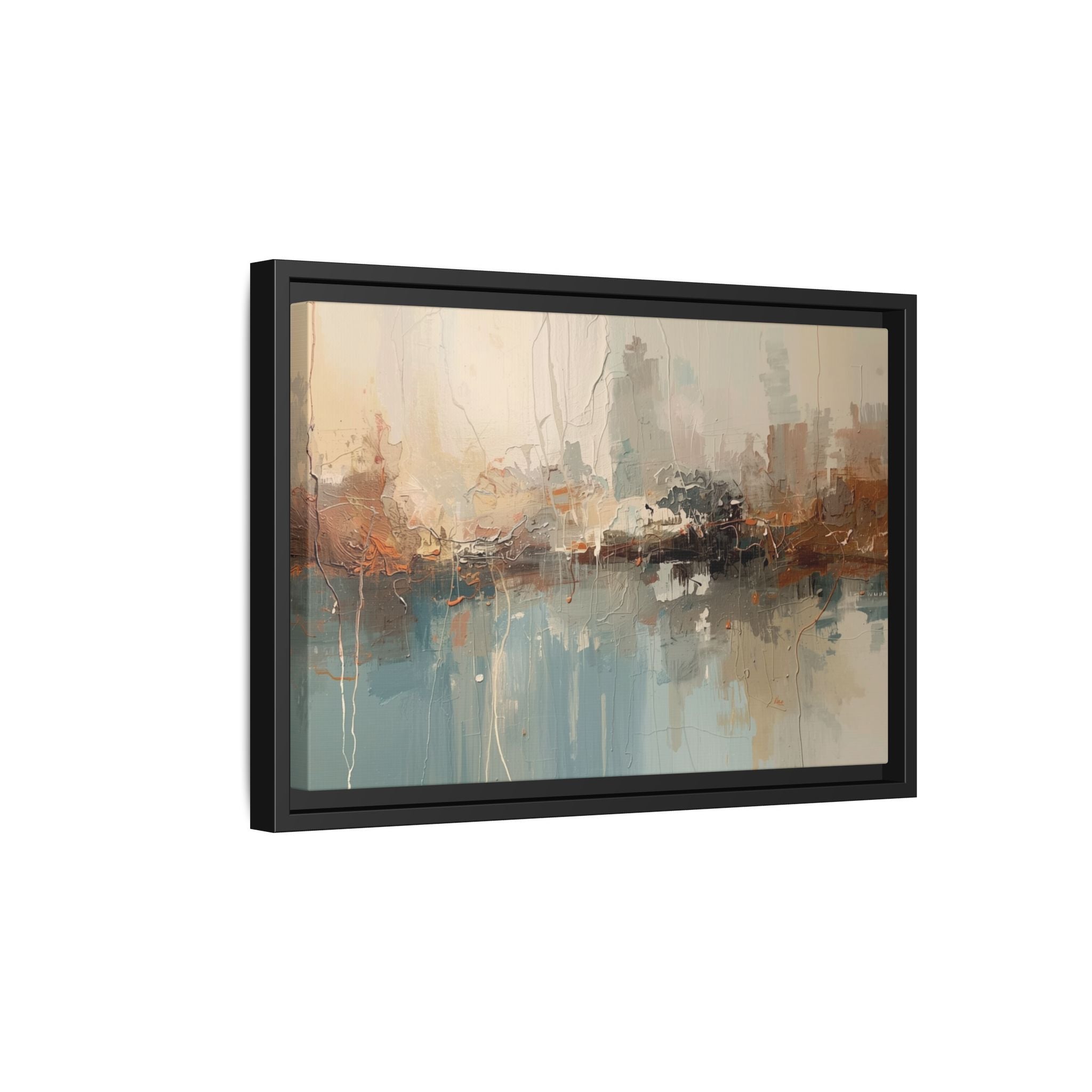 Serene Watercolour Abstract Canvas Print – Matte Framed Wall Art