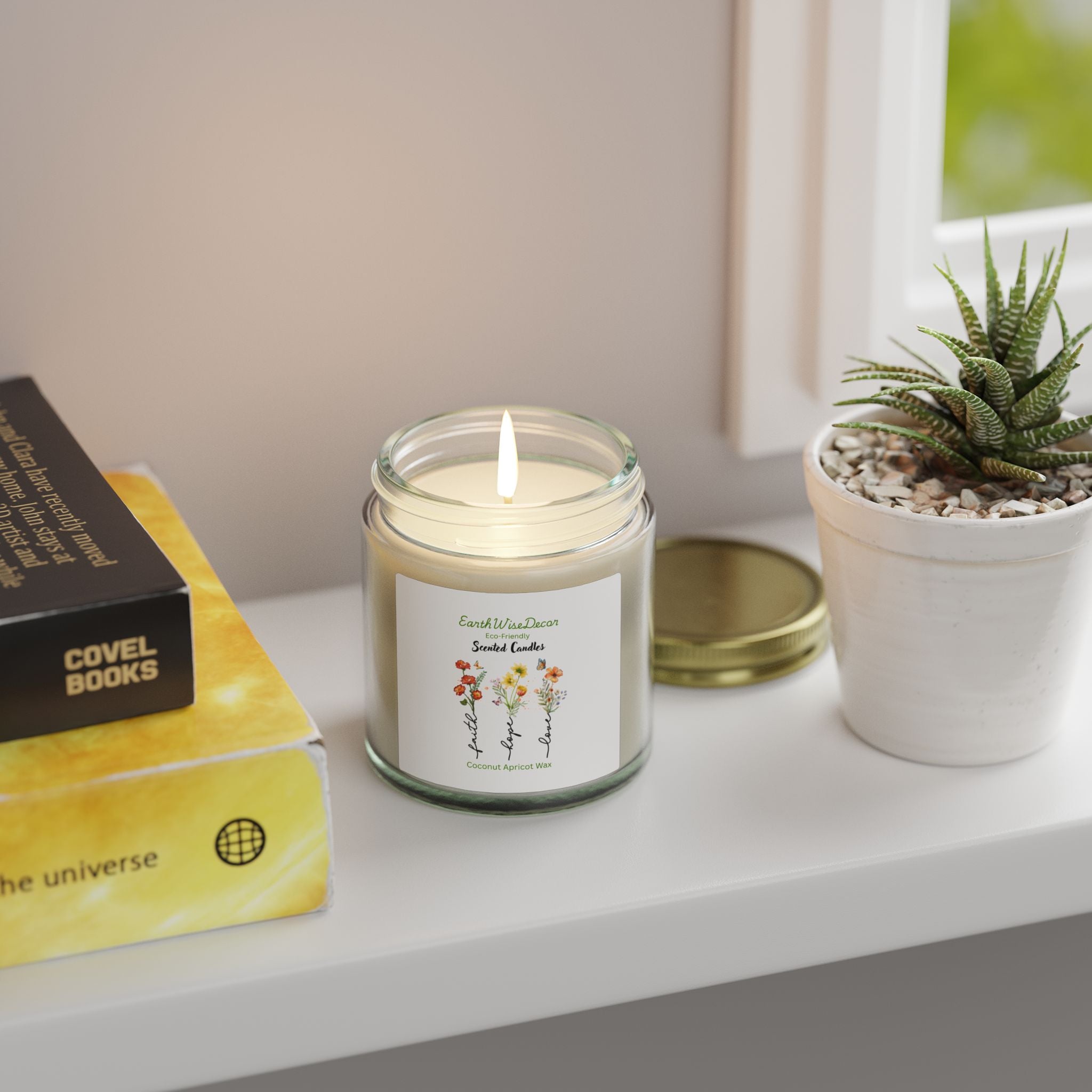Floral Motivational Coconut Apricot Candle (4oz & 9oz)