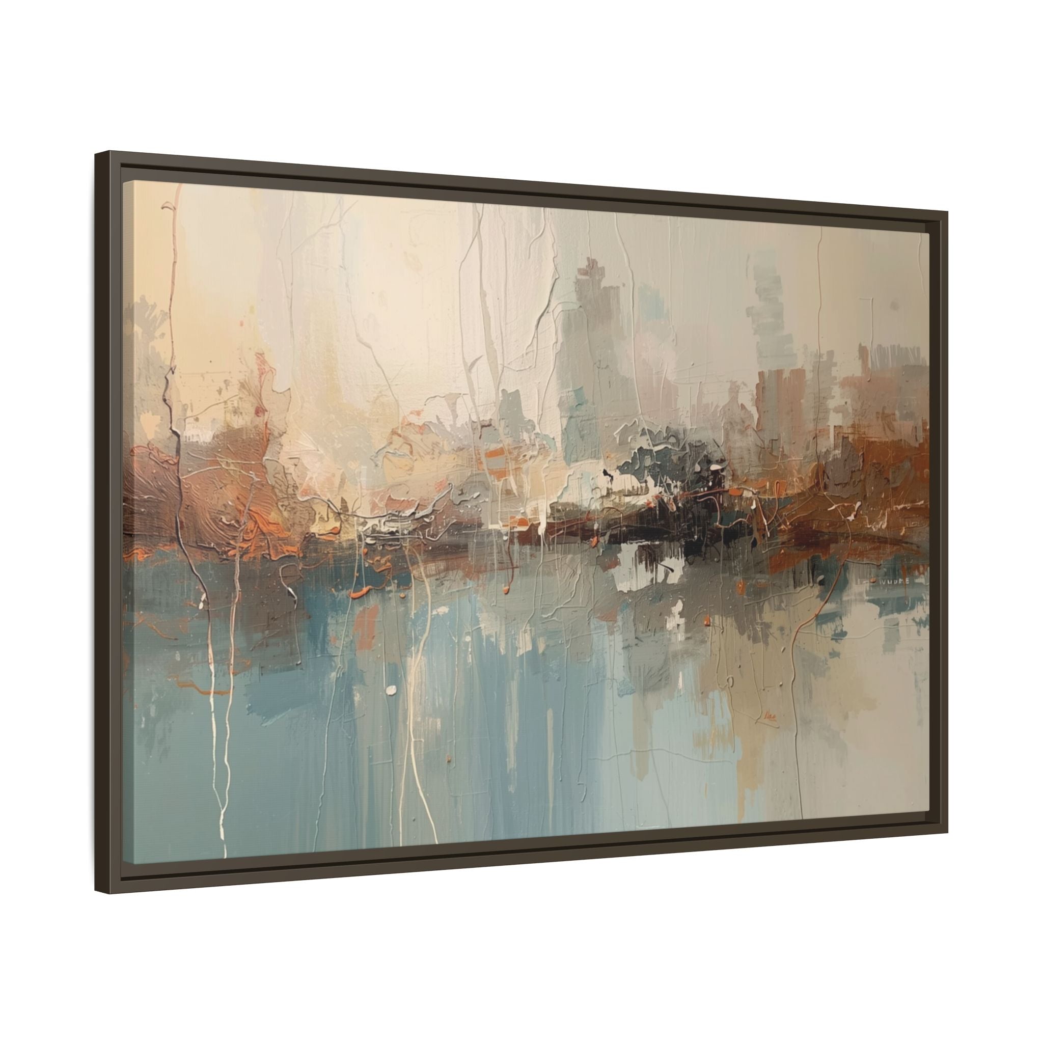 Serene Watercolour Abstract Canvas Print – Matte Framed Wall Art