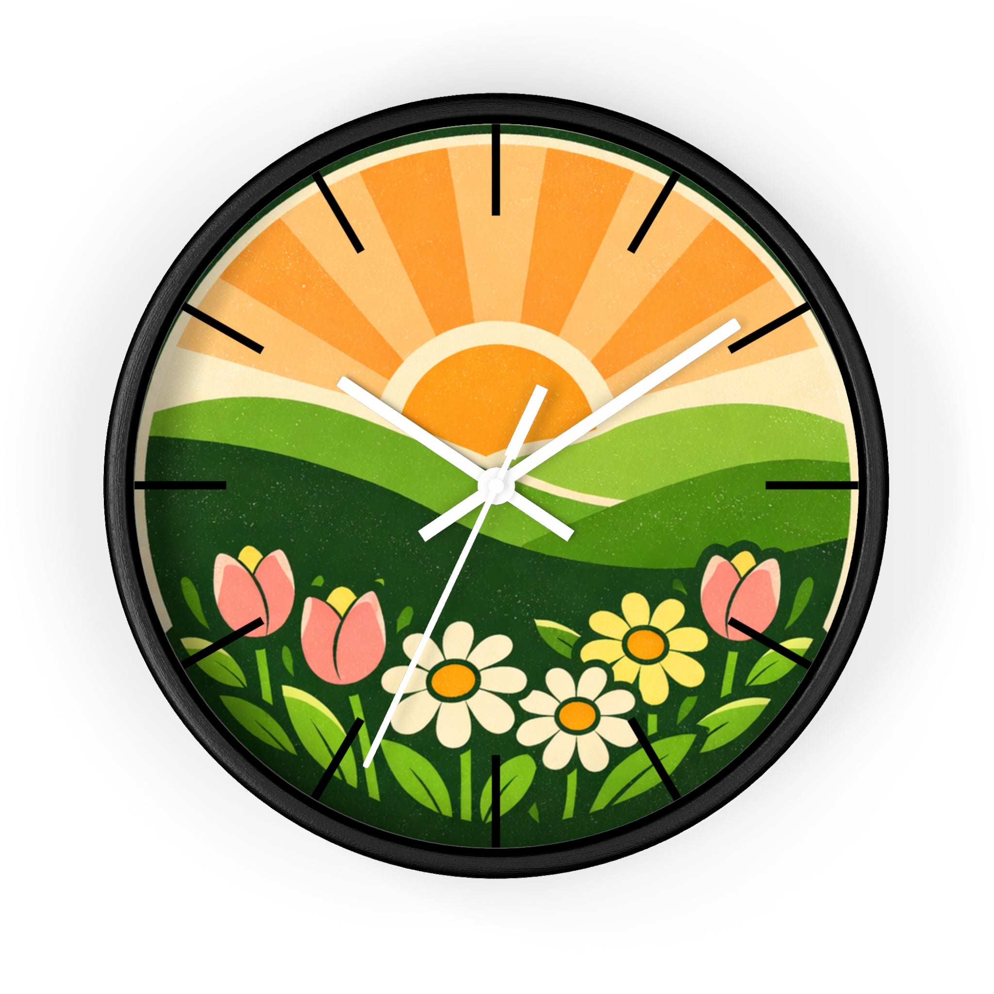 Boho Sunrise Wall Clock — Bohemian Sunrise Decorative Clock
