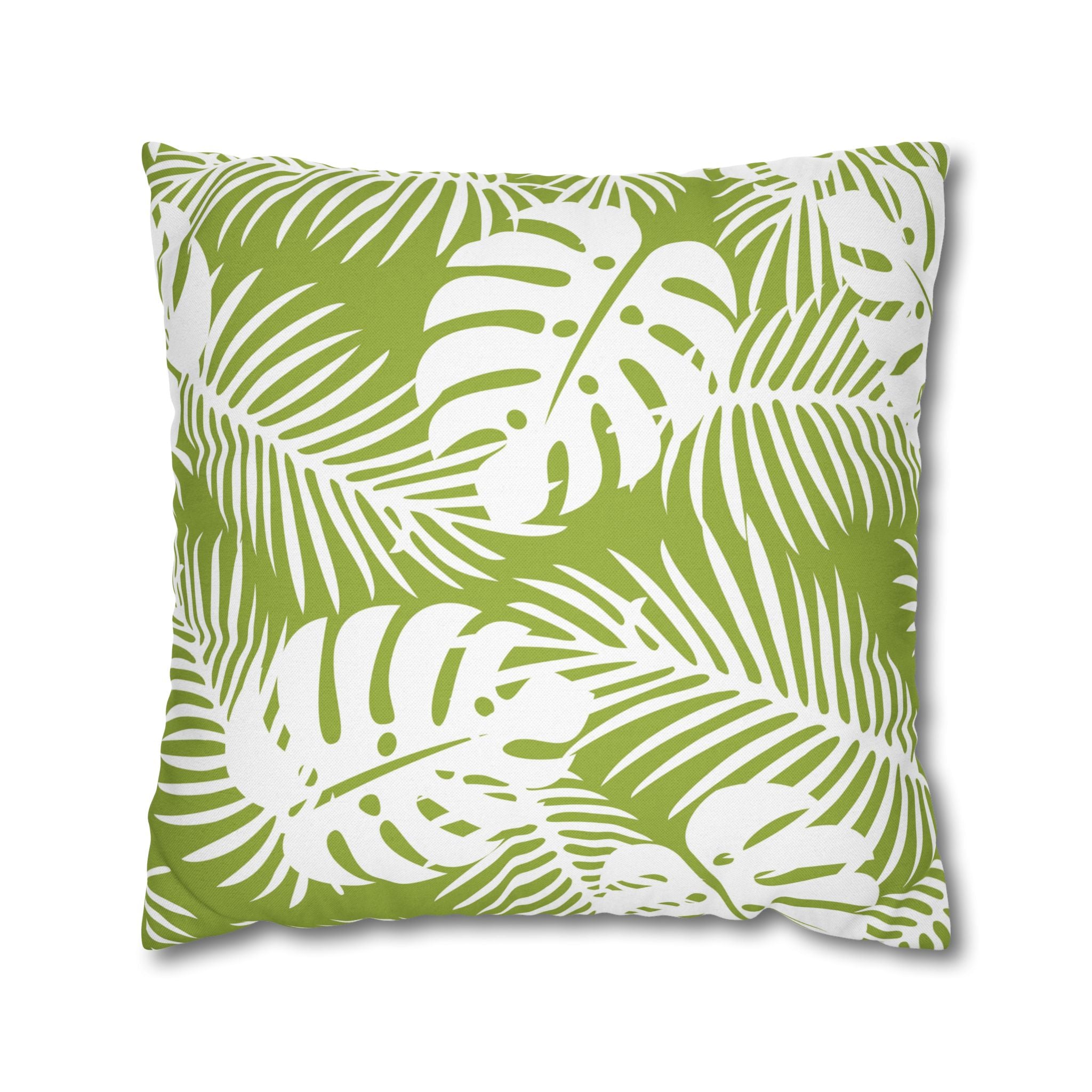 Tropical Leaf Pattern Square Pillowcase — Botanical Tropical Pillowcase
