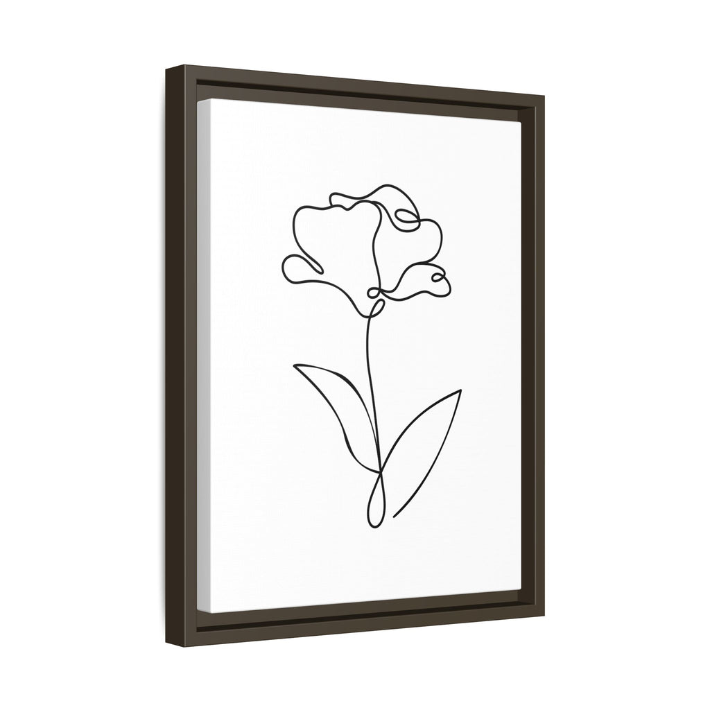 Minimal Line Art Flower Matte Canvas Framed Print