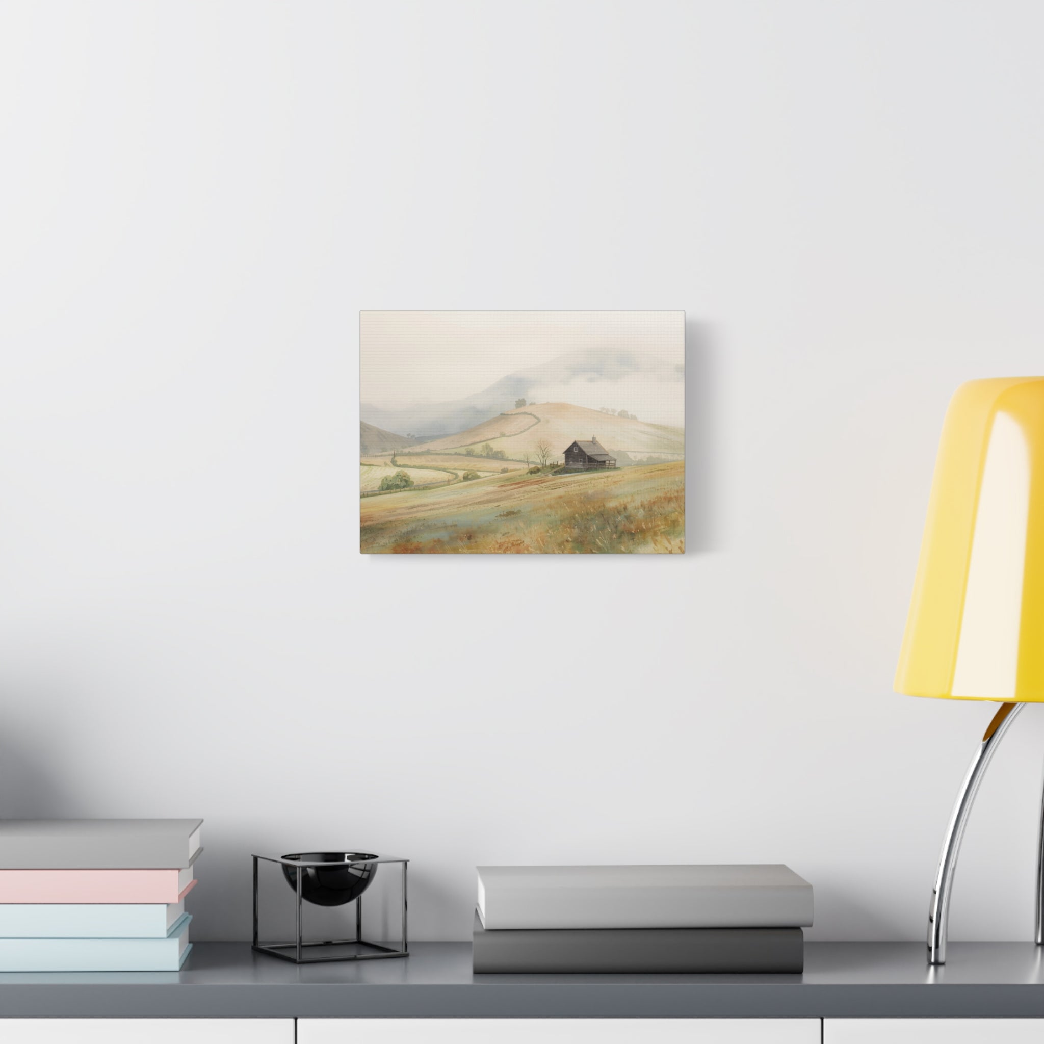 Rustic Morning Farm Landscape Canvas Print — Matte Stretched Wall Art
