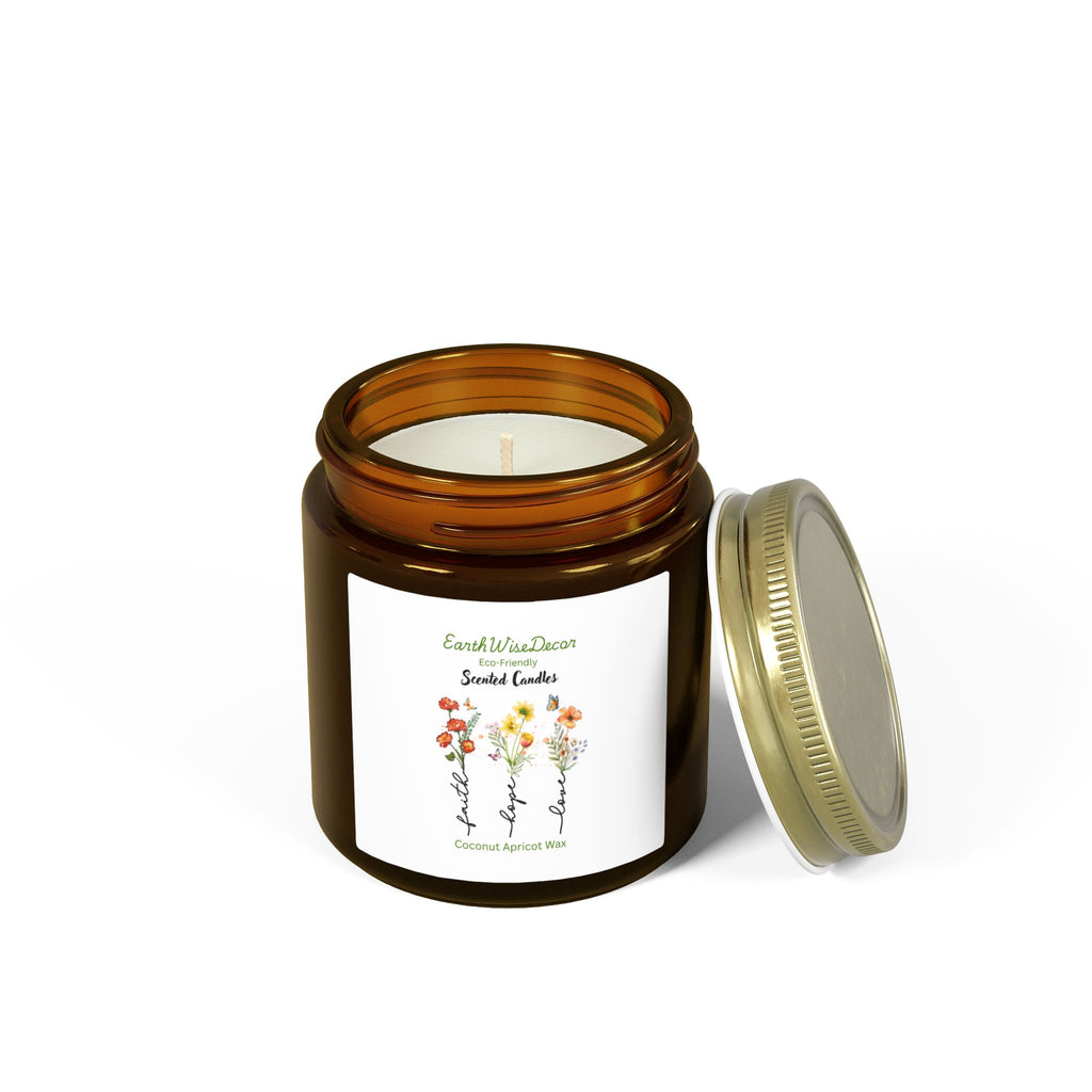 Floral Motivational Coconut Apricot Candle (4oz & 9oz)