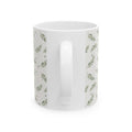 Olive Leaf Pattern Ceramic Mug — 11oz & 15oz Coffee Cup