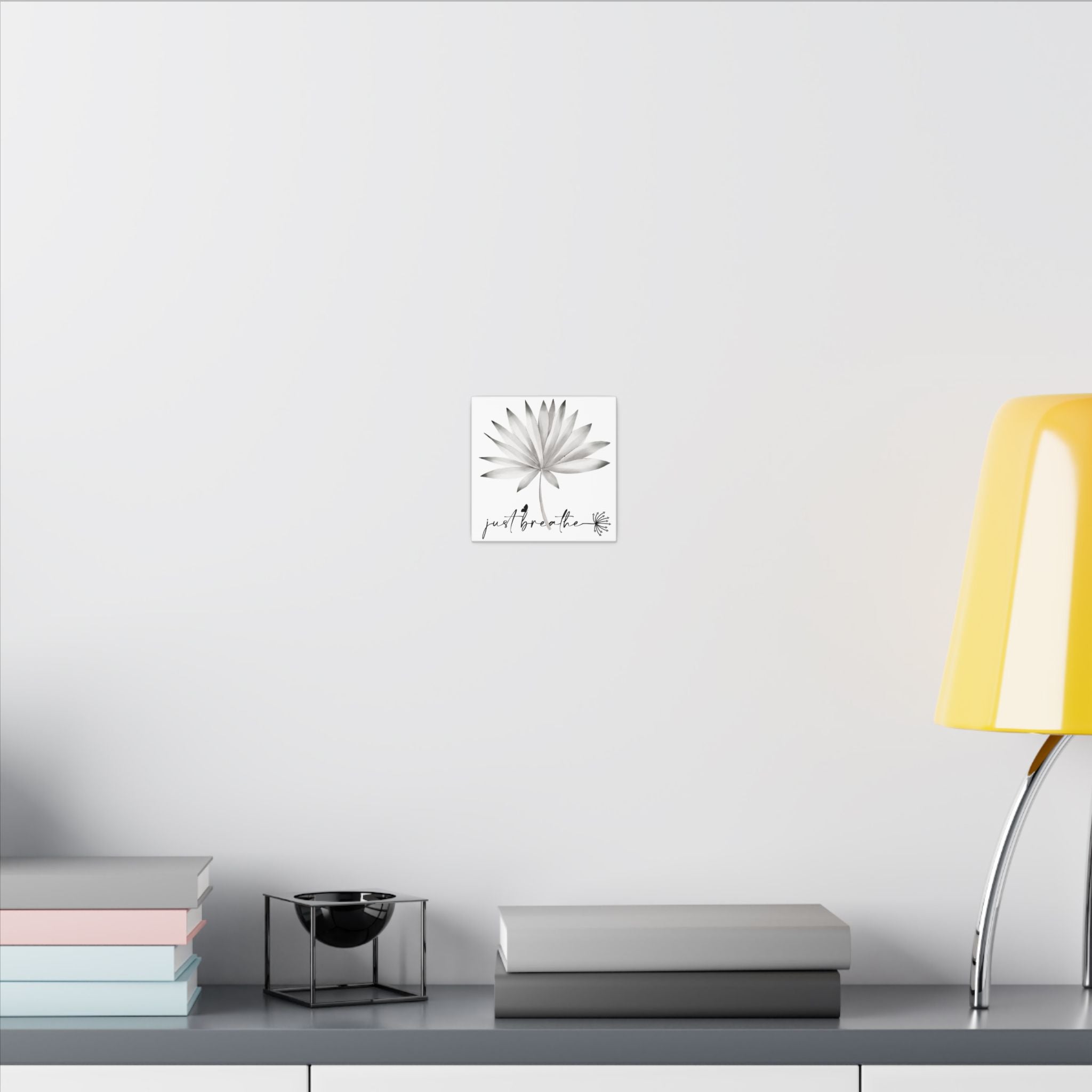 Just Breathe Wall Art Canvas — Minimalist Botanical Matte Print
