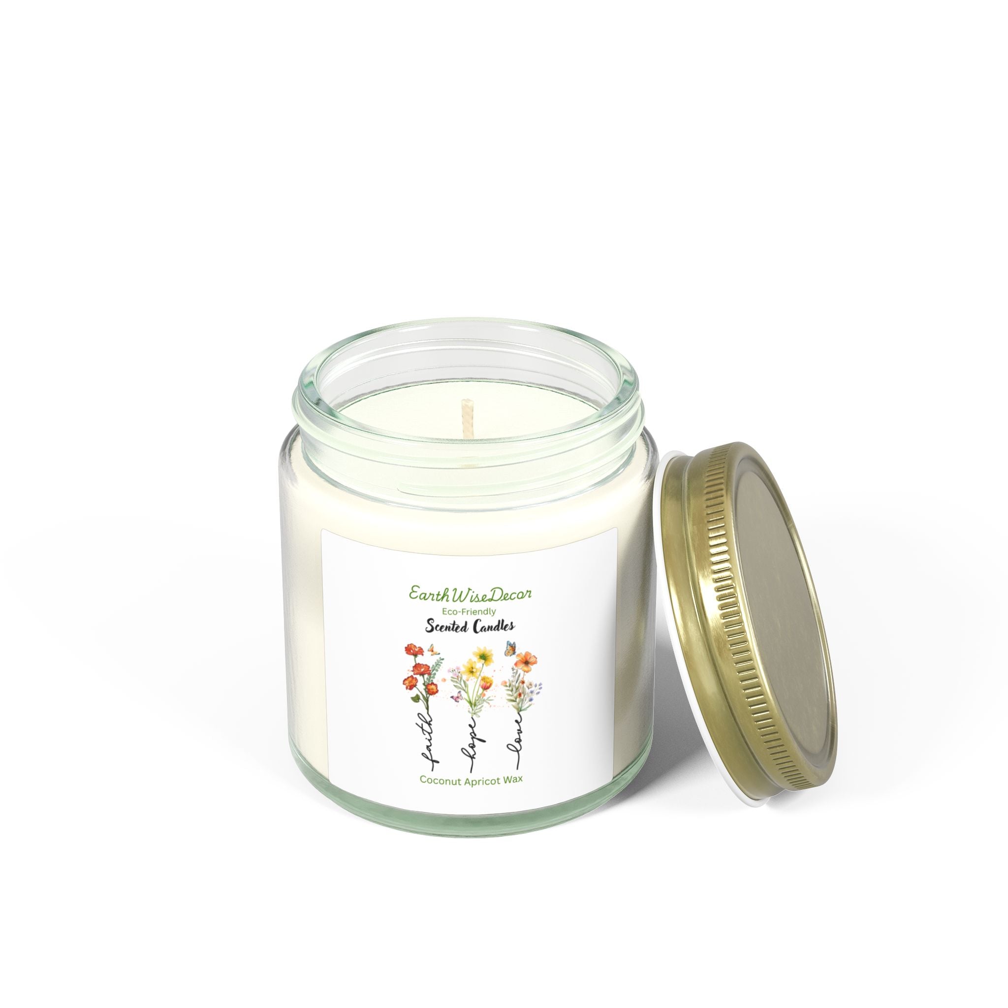 Floral Motivational Coconut Apricot Candle (4oz & 9oz)