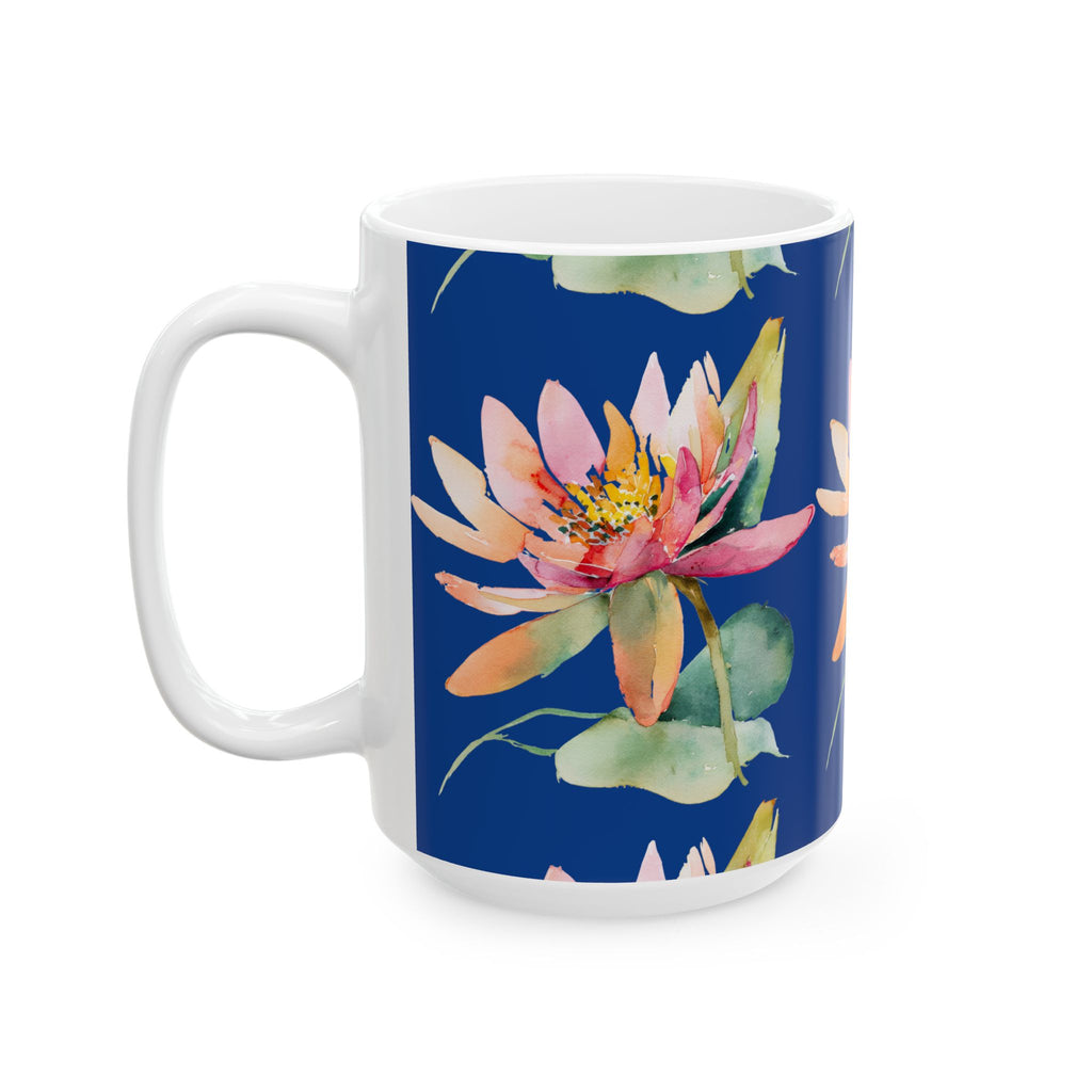 Waterlily Ceramic Coffee Mug – Floral Waterlily 11oz & 15oz Tea Cup
