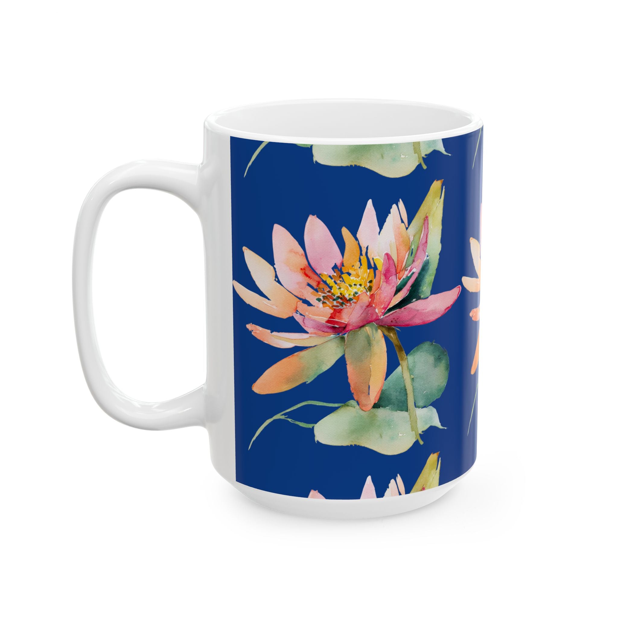 Waterlily Ceramic Coffee Mug – Floral Waterlily 11oz & 15oz Tea Cup