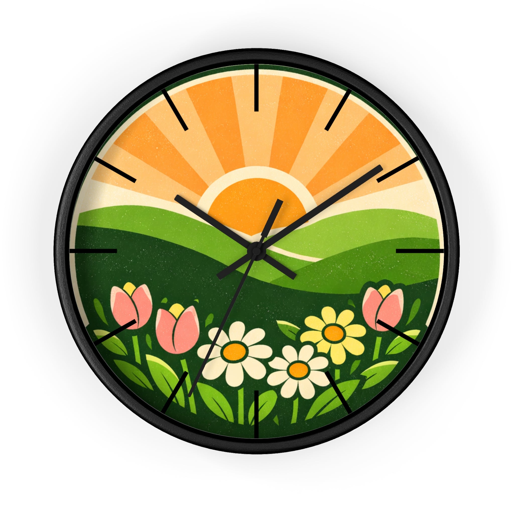 Boho Sunrise Wall Clock — Bohemian Sunrise Decorative Clock