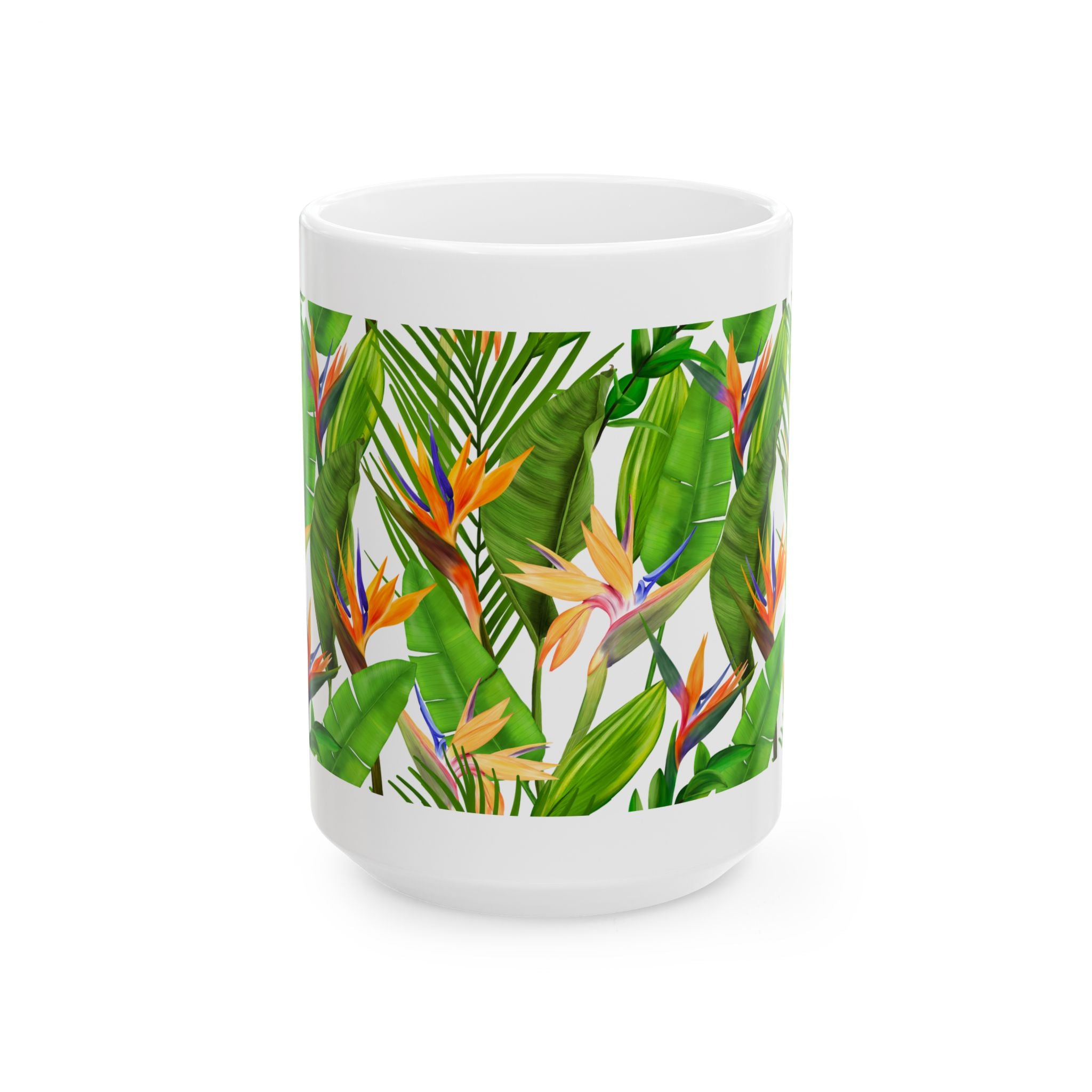 Bird of Paradise Strelitzia Ceramic Mug — Botanical Coffee Tea Cup (11oz/15oz)
