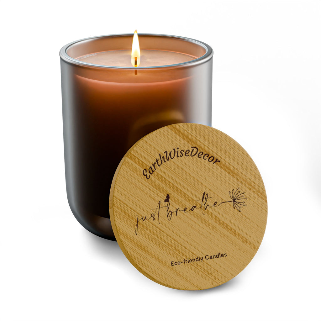 Just Breathe Engraved Soy Candle — 14oz Scented Eco-Friendly