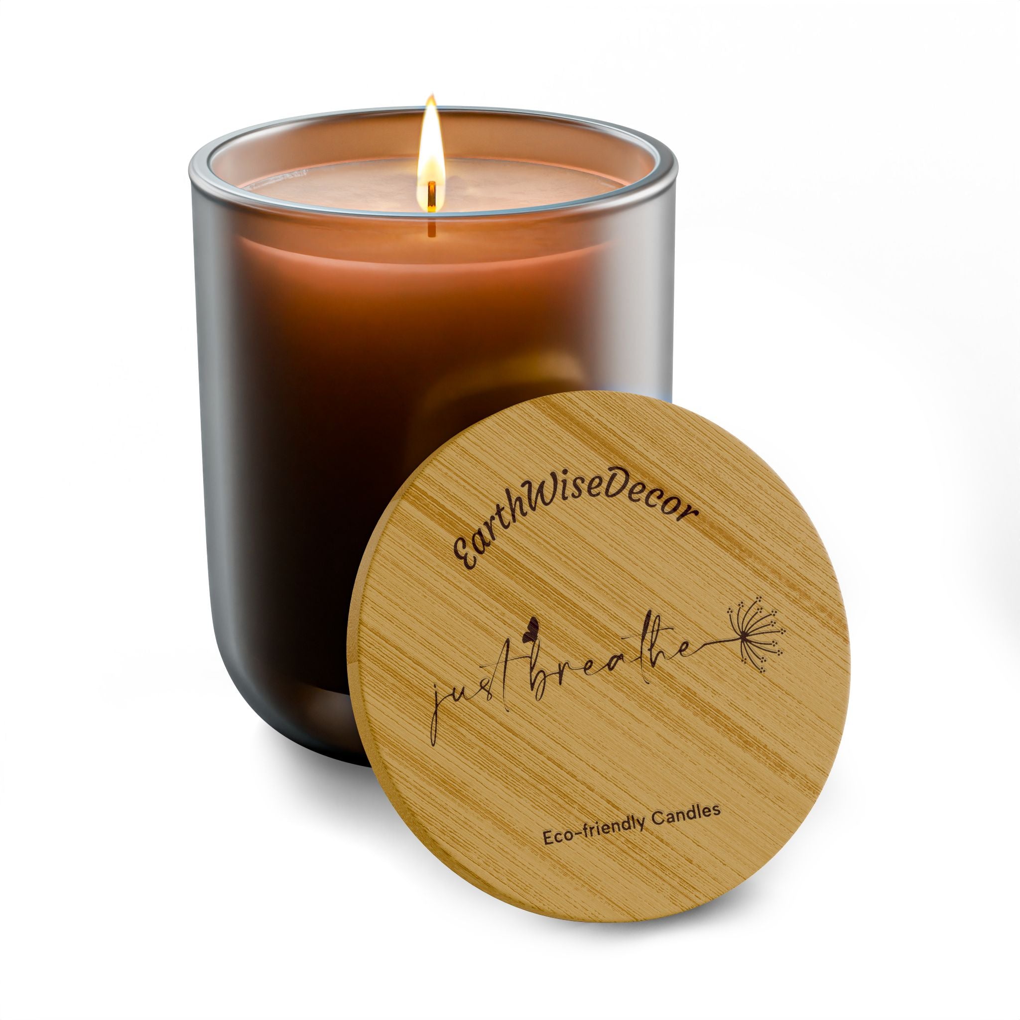 Just Breathe Engraved Soy Candle — 14oz Scented Eco-Friendly