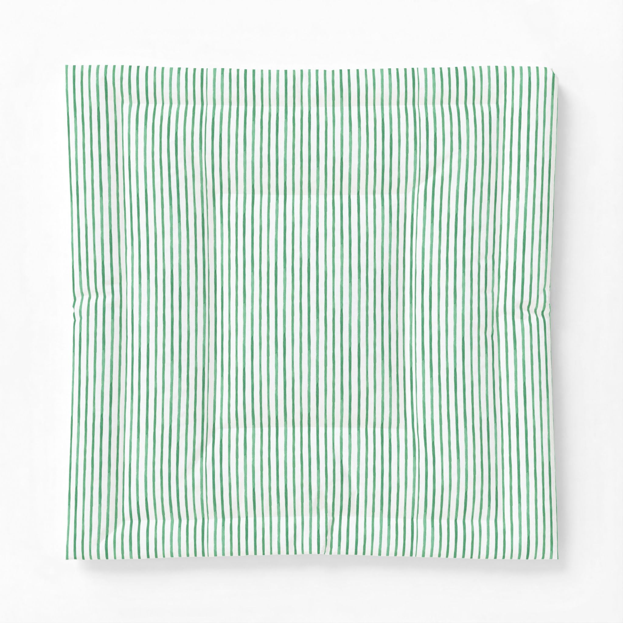 Mint Green Striped Cotton Comforter — Lightweight Quilted Bedspread