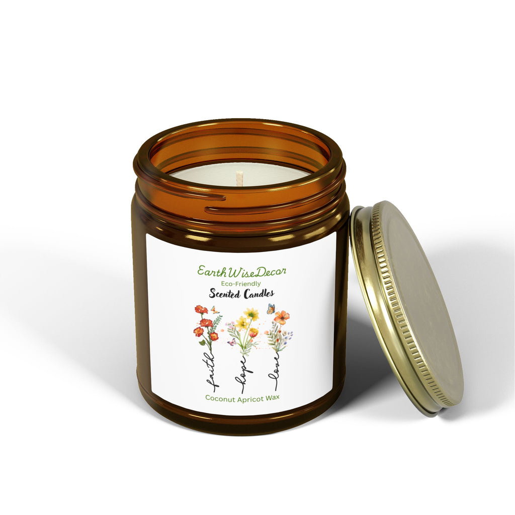 Floral Motivational Coconut Apricot Candle (4oz & 9oz)