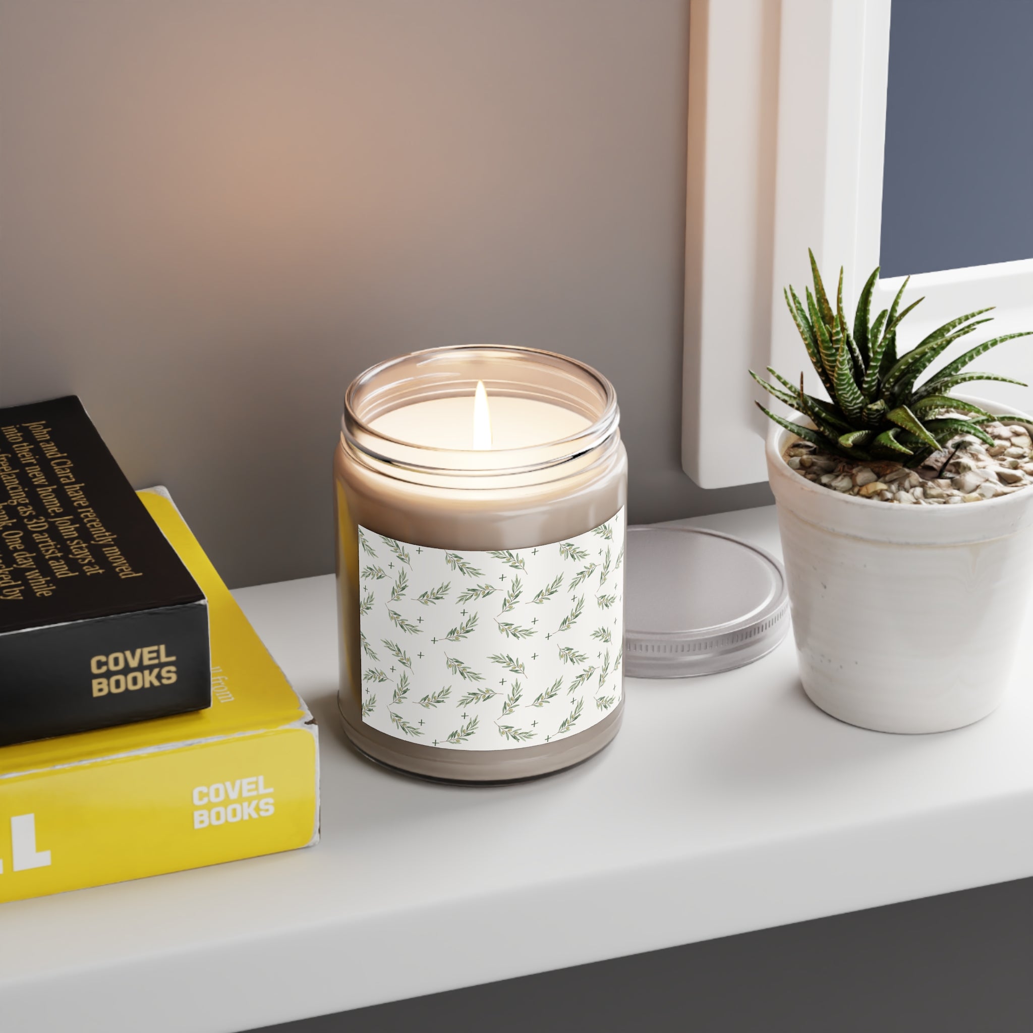 Olive Branch Soy Candle — 9oz Scented Soy Candle with White Lid