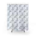 Botanical Shadow Shower Curtain — Monochrome Leaf Pattern for Modern Bathroom