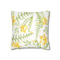 Daffodil Floral Faux Suede Square Pillowcase