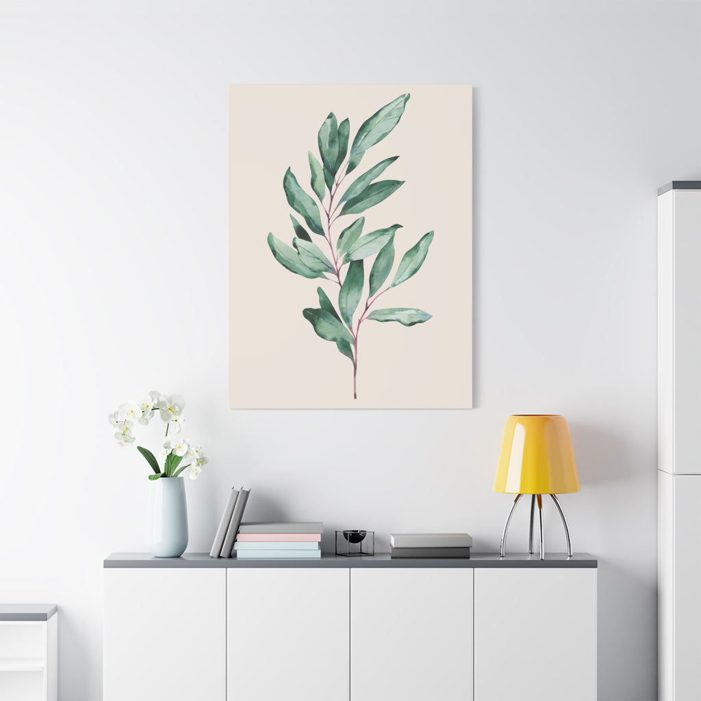 Eucalyptus Watercolor Canvas Wall Art — Matte Stretched 1.25"
