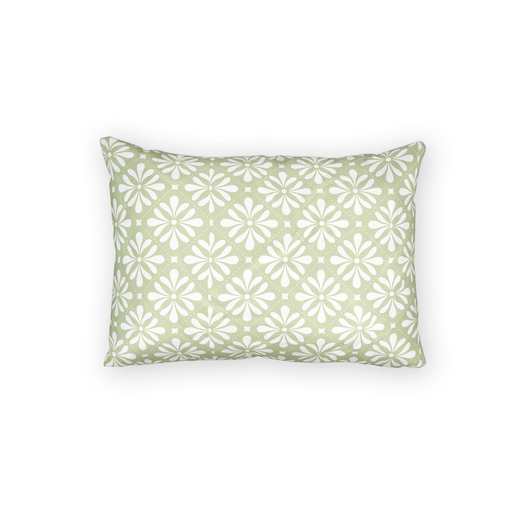 Green Cotton Pillow Sham — Decorative Patterned Pillowcase for Bedroom & Living Room