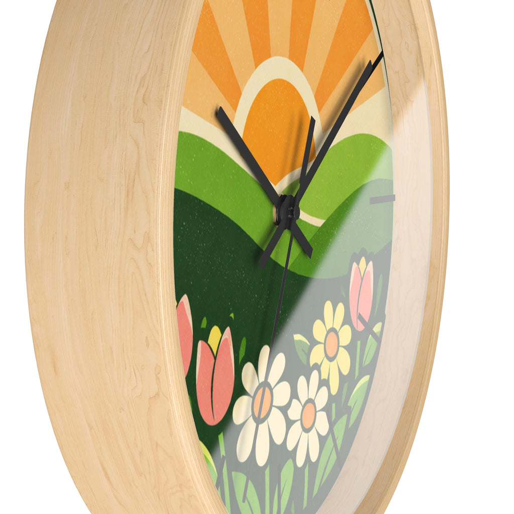 Boho Sunrise Wall Clock — Bohemian Sunrise Decorative Clock