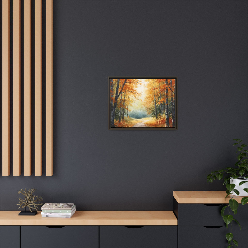 Autumn Forest Framed Canvas Wall Art — Matte Multi-Color
