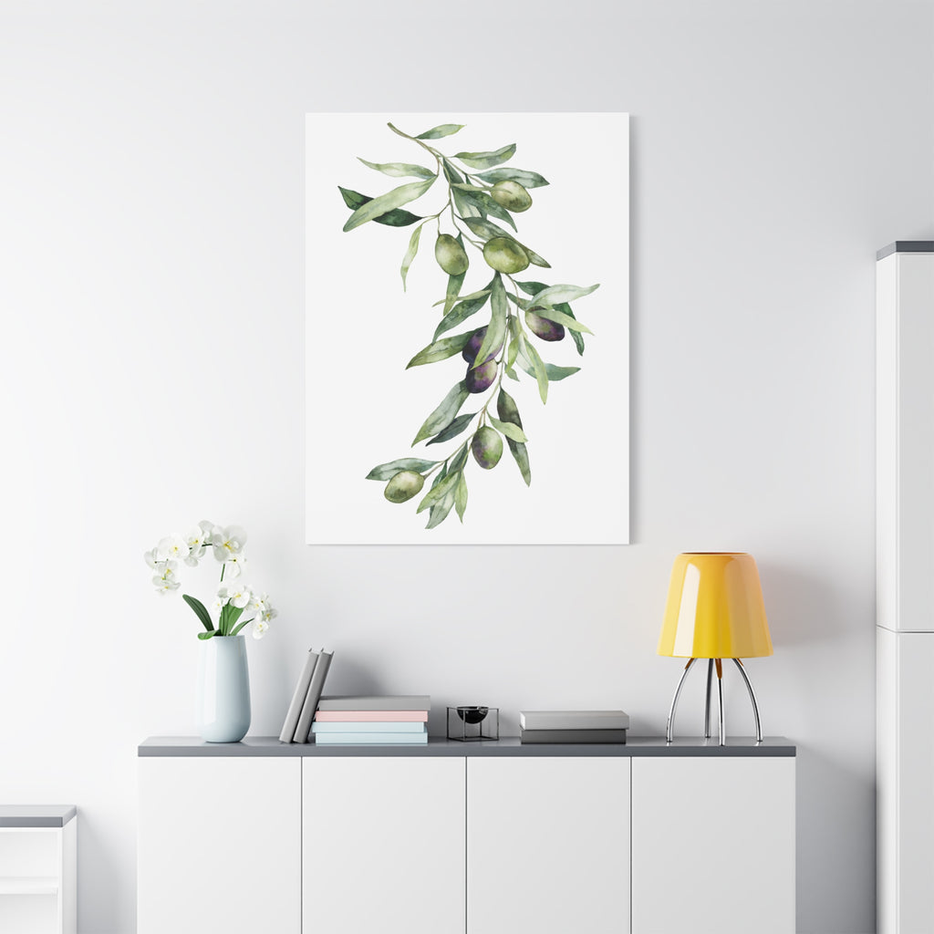 Olive Branch Canvas Wall Art — Matte Stretched Canvas