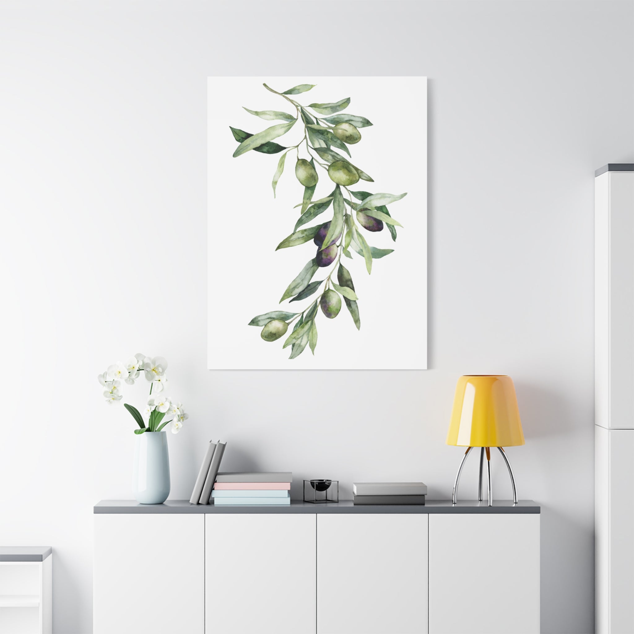 Olive Branch Canvas Wall Art — Matte Stretched Canvas