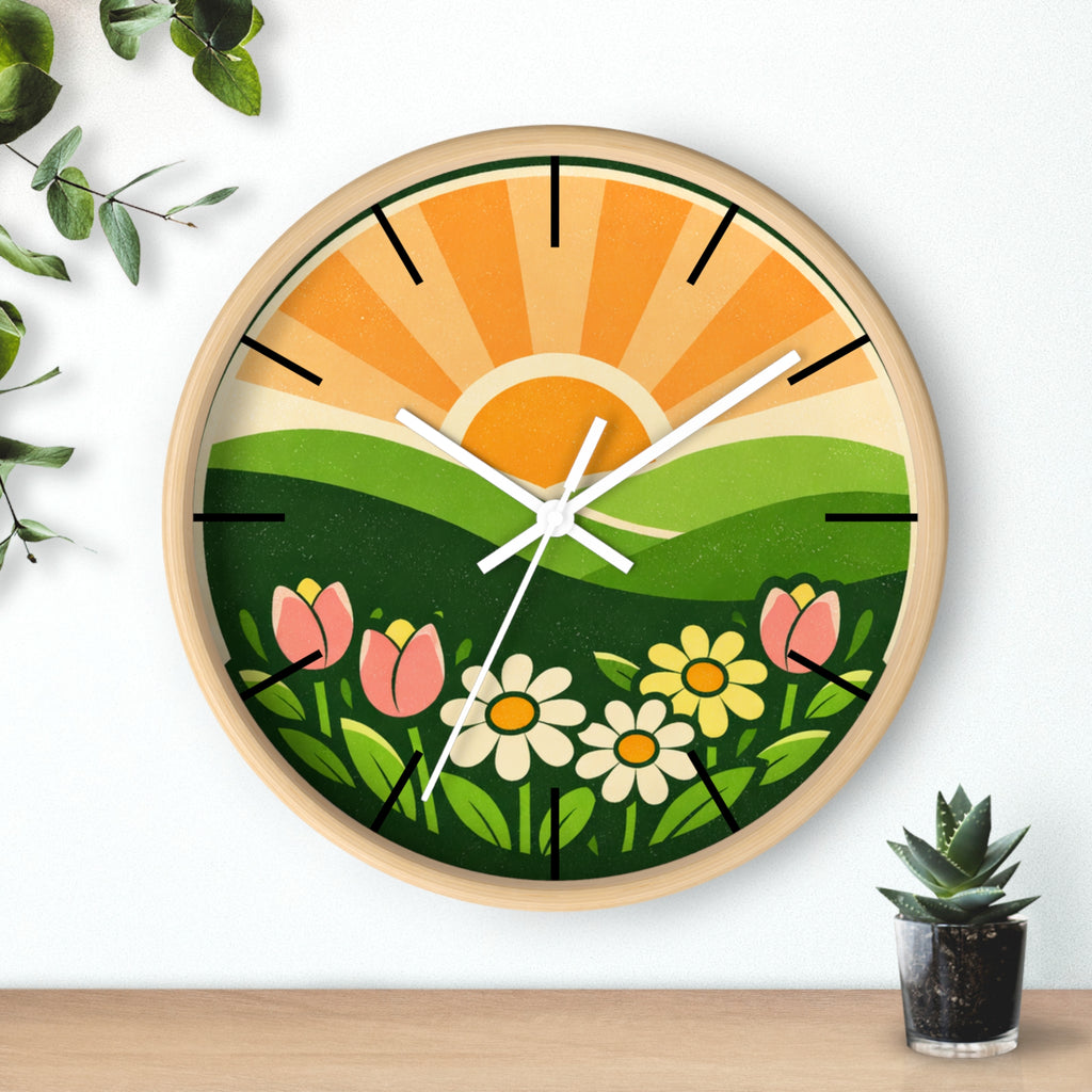 Boho Sunrise Wall Clock — Bohemian Sunrise Decorative Clock