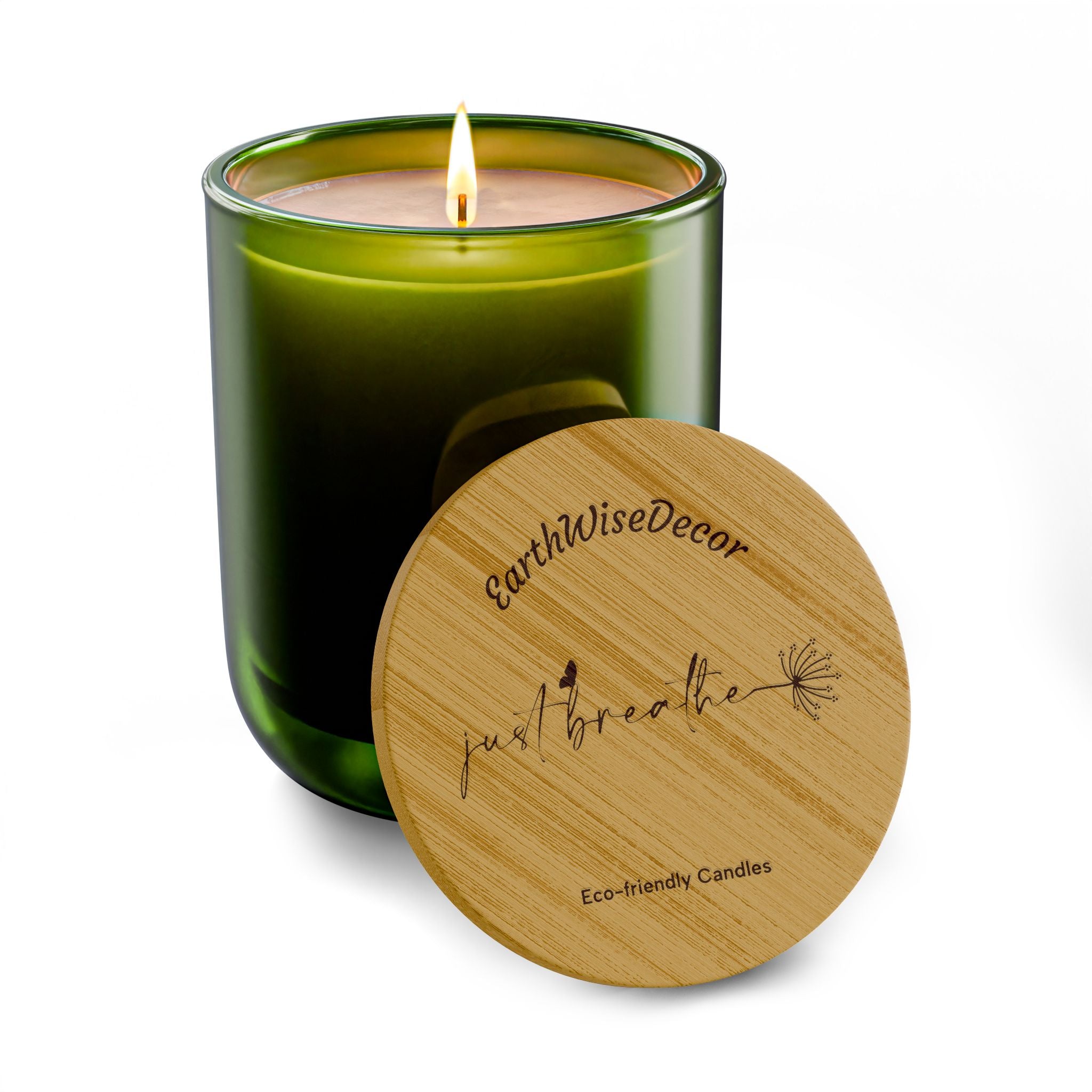 Just Breathe Engraved Soy Candle — 14oz Scented Eco-Friendly