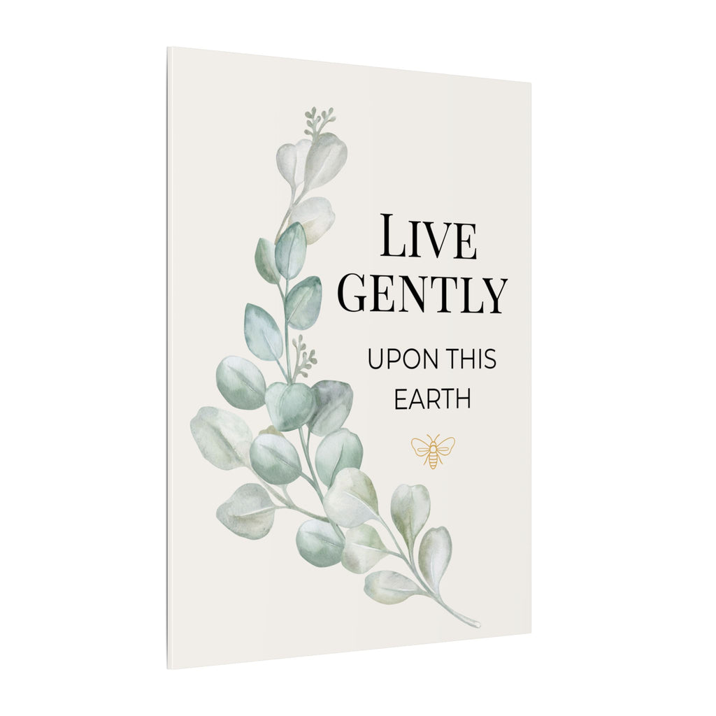 Live Gently Upon This Earth — Eucalyptus Branch Slow Living Canvas